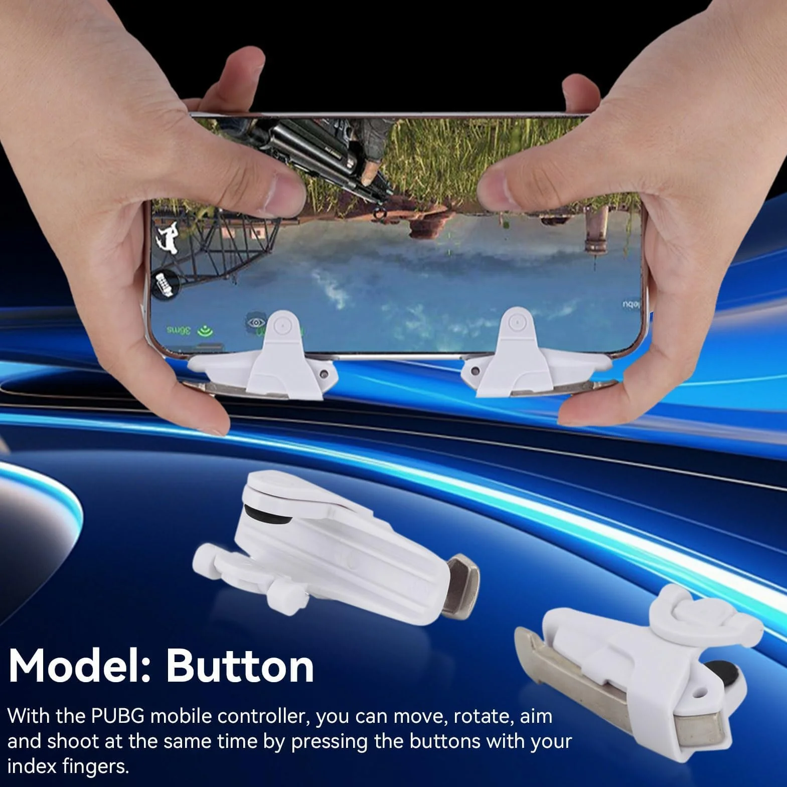 Agatige Trigger di Gioco, Controller di Gioco Mobile Pulsanti Gaming Trigger Joystick Portatili Game Pulsante PUBG per Cellulare Telefono Smartphone da 4-7 pollici con Spessore di 6-11 mm