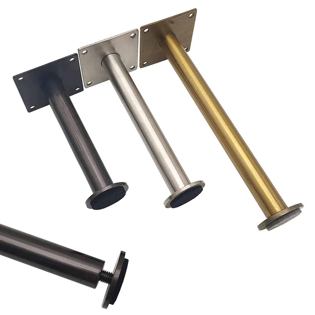 Gambe per mobili, Piedini regolabili for mobili, gambe for divani, for armadi in acciaio inox, for tavoli, piedini for, for e scrivanie in metallo, argento, 4 pezzi(30cm)