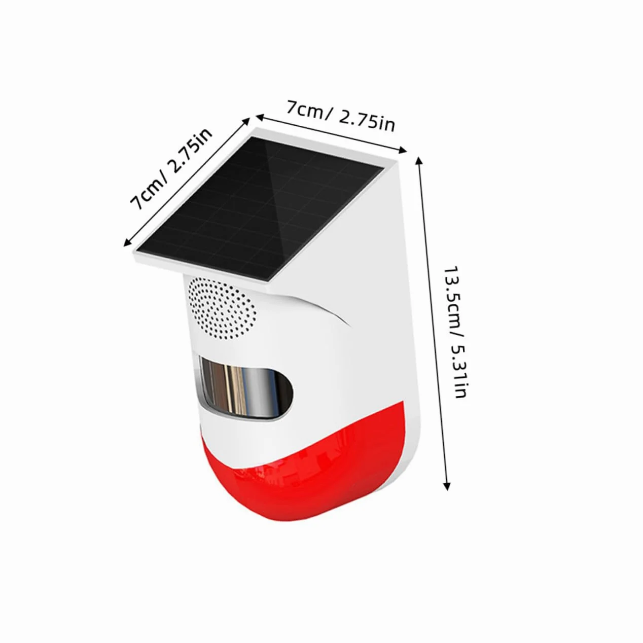 iplusmile Allarme Solare da Esterno Sensore Infrarosso, Ip67 Abs e Silicio, senza Fili Forte Sirena per Sicurezza Casa e Giardino