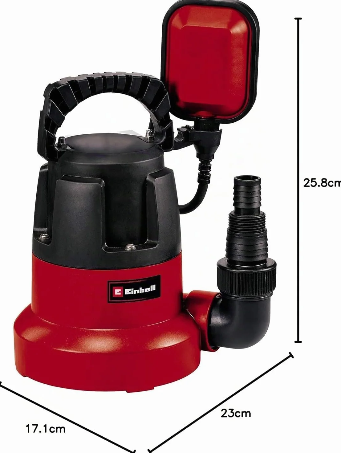 Einhell GC-SP 3580 LL Pompa immersione acque chiare fondo piatto (350 W, portata max 8000 L/h, prevalenza 7.5 m, immersione max 7m, aspirazione fino a 1 mm)