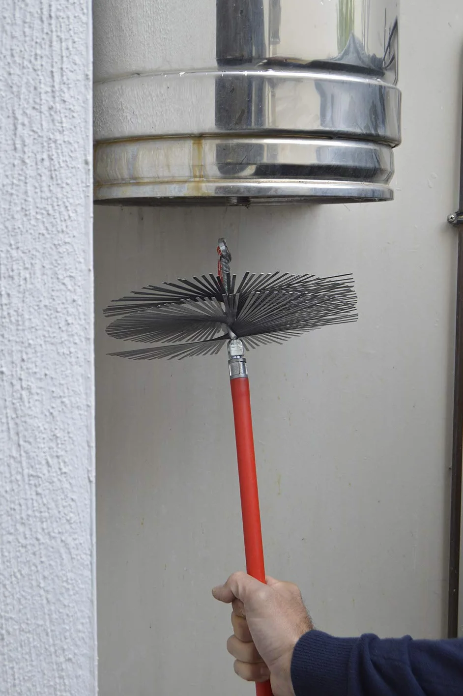 Pyro Feu 862618 Testina spazzacamino acciaio 250 mm filettatura metrica 12, Grigio