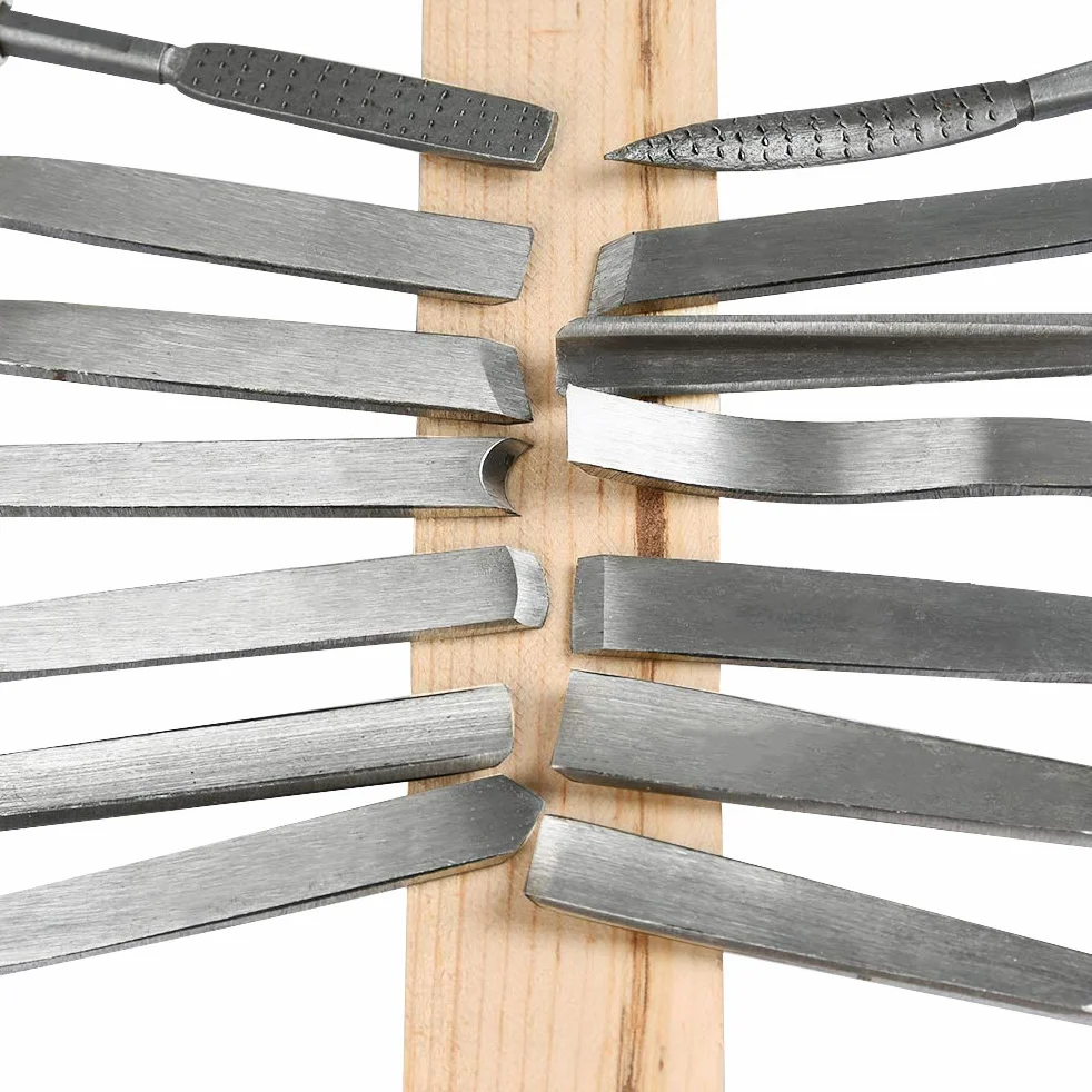 TIMESETL Scalpelli per Legno 12 Pezzi con Lime e Olio di Pietra, Coltello per Intagliare il Legno