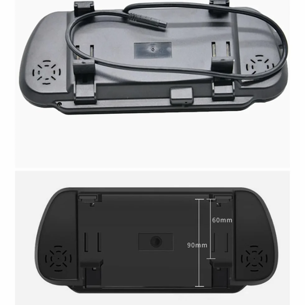 Monitor LCD per Auto da 7 Pollici con Specchietto Retrovisore, Schermo di Parcheggio, 2 Ingressi AV, Display Automatico per Assistenza Alla Telecamera Posteriore, Facile da Usare, Resistente