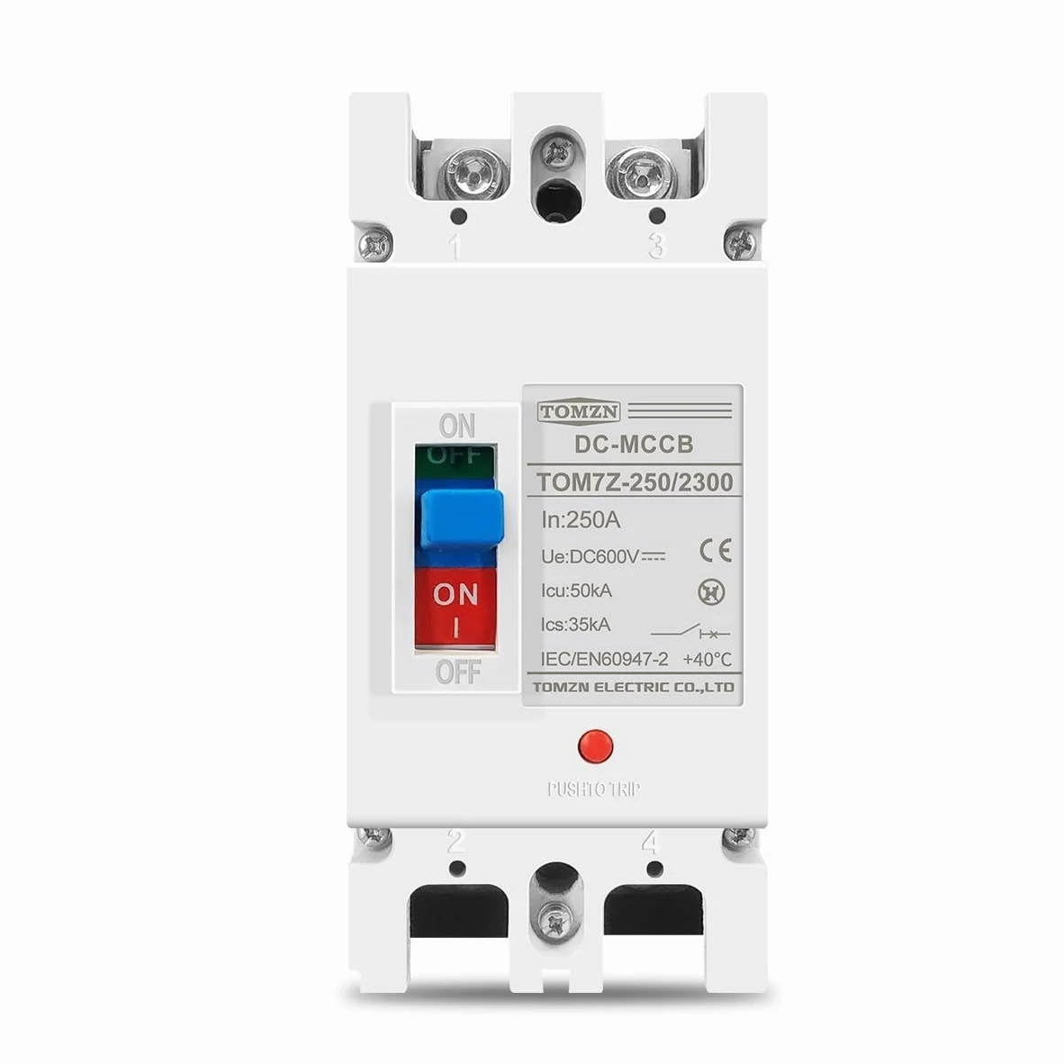 Interruttore Magnetotermico 2P DC 600V DC Interruttore di protezione solare MCCB Interruttore di protezione da sovraccarico for fotovoltaico solare fotovoltaico Interruttore in Miniatura DC(160A)