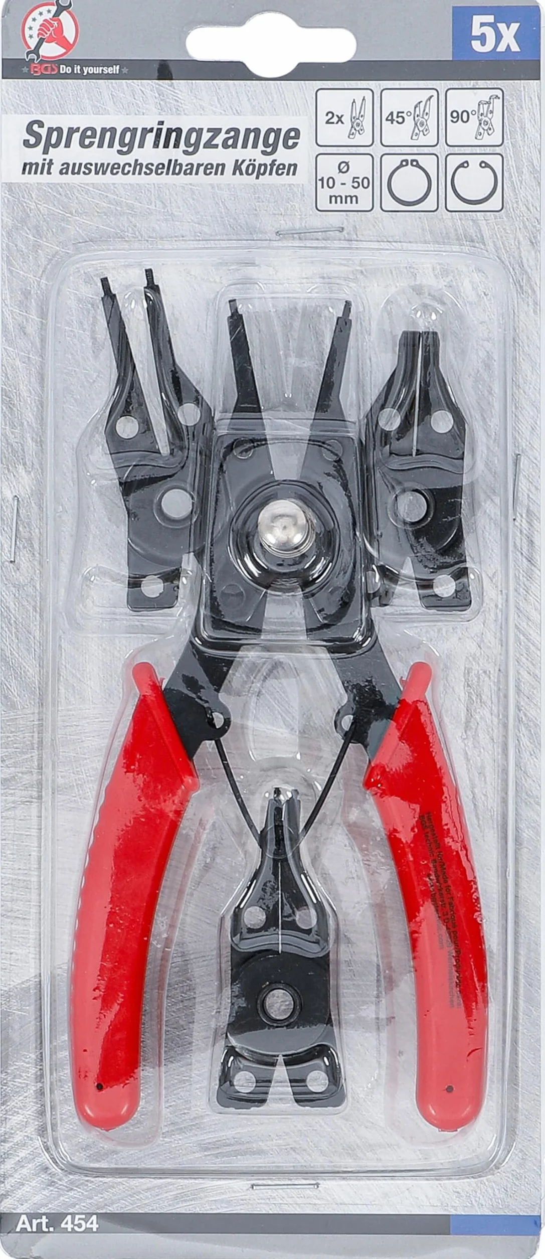 BGS Pinza per anelli seeger 160 mm 5 pz.