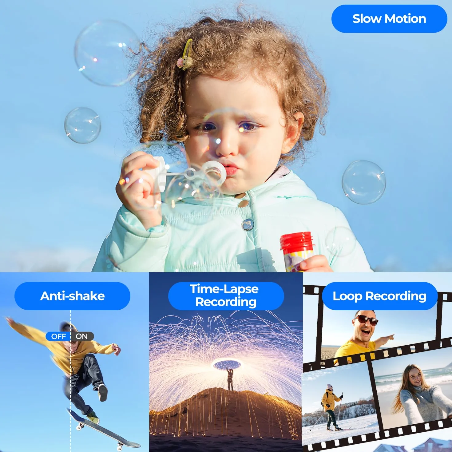 Camcorder 5K 48MP Videocamera YouTube Vlogging, Visione Notturna Webcam, zoom digitale 16X, Schermo Tattile 3" 270°, Camera Vlog con con scheda SD da 32 GB, luce di riempimento, telecomando, Batteria