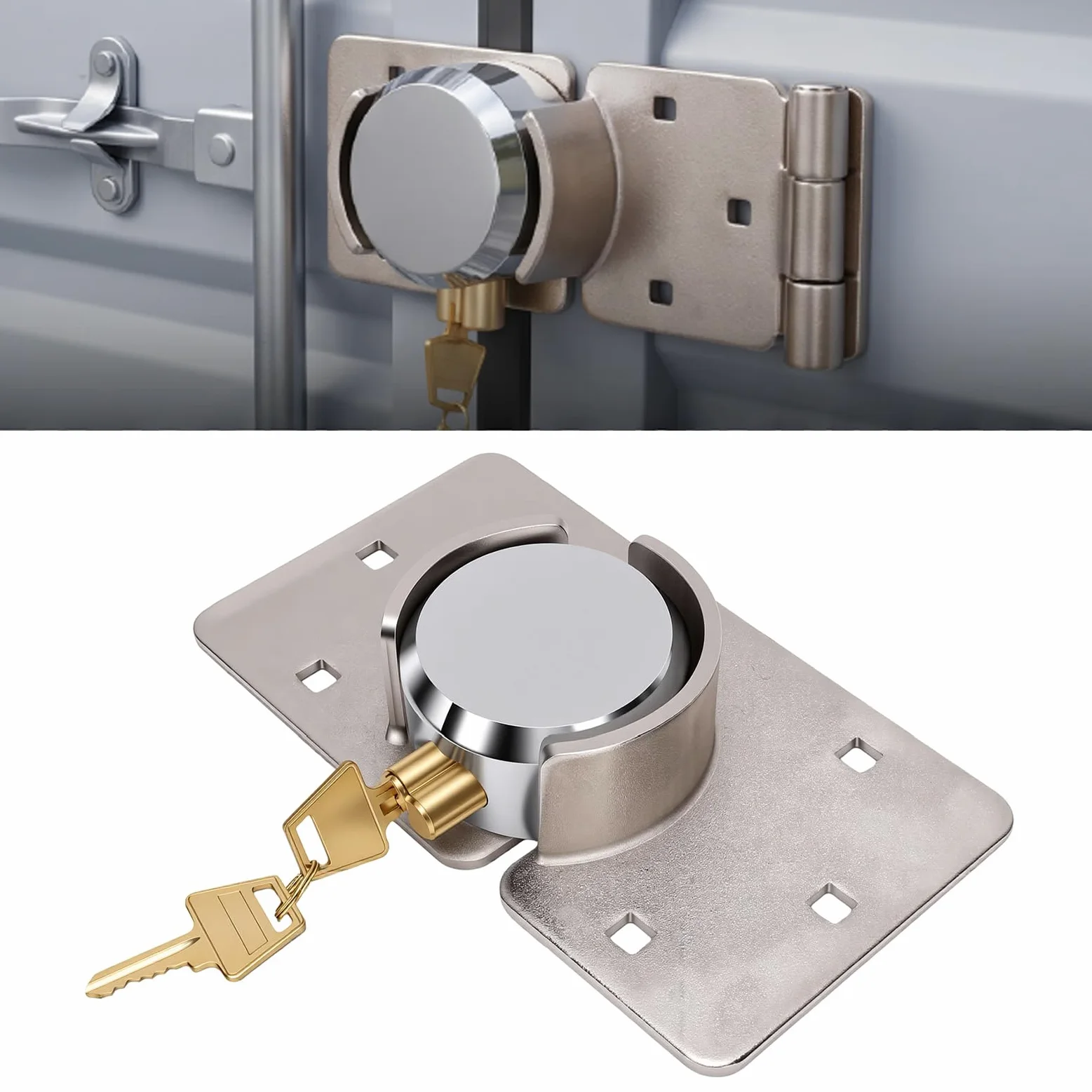 Lucchetto in Acciaio a Catenella Nascosta, Lucchetto a Perno con Shackle | Costruzione robusta, design anti-taglio, compatibilità versatile, facile installazione