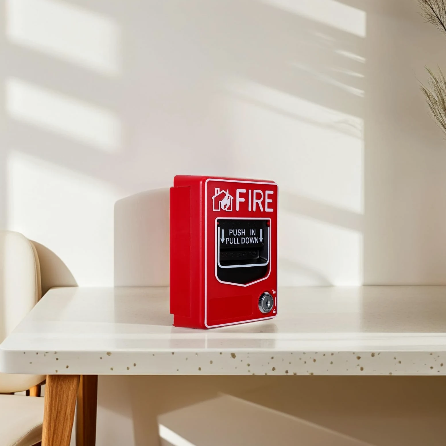 STOBAZA Punto di Chiamata Antincendio Manuale Rosso con Interruttore di Allarme Resettable in Plastico per Emergenze Rapide in Ambienti Domestici e Commerciali