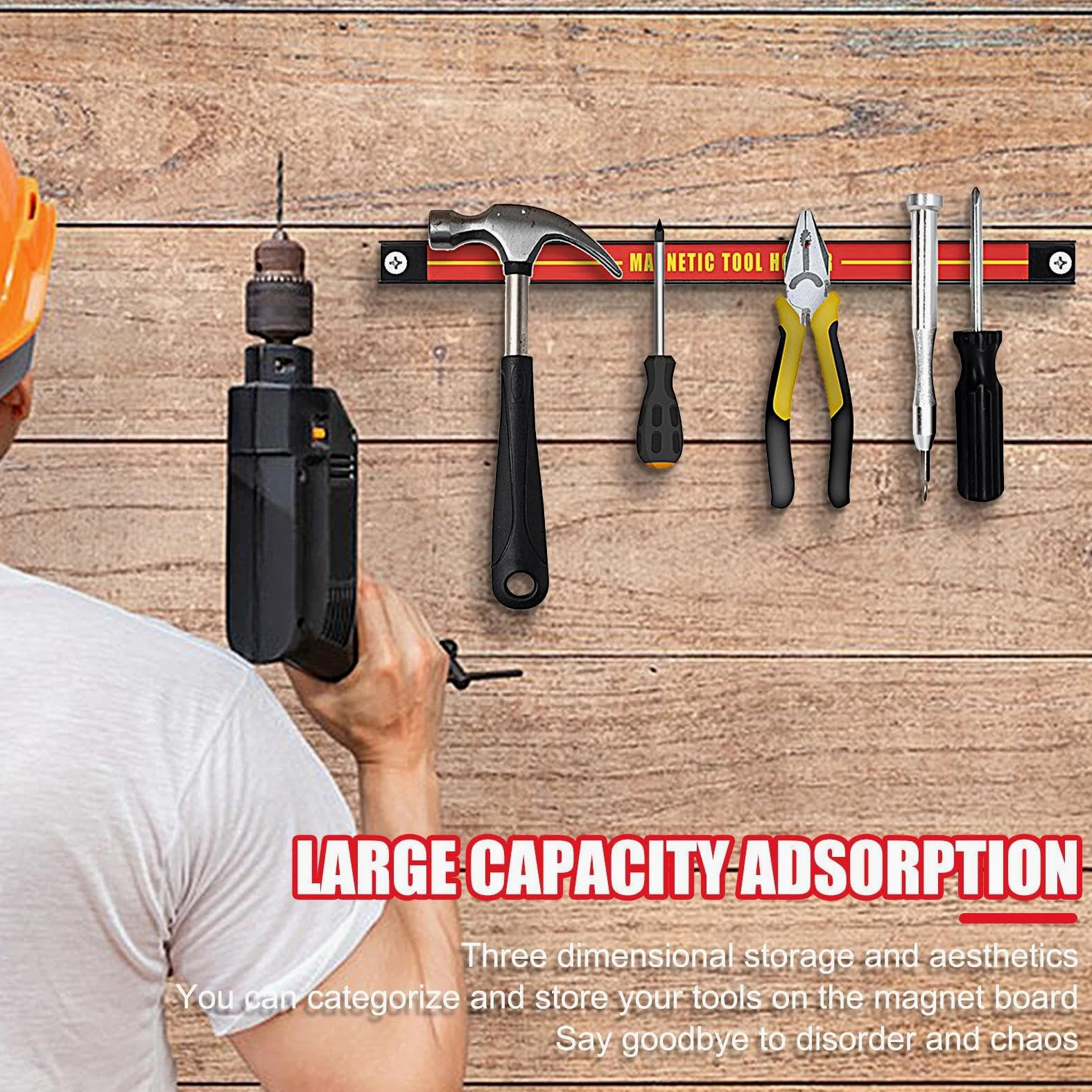 Barra degli attrezzi magnetica, organizer per utensili magnetico | porta attrezzi da parete di grande capacità, organizer per attrezzi per officina, officina, riparazione auto, casa
