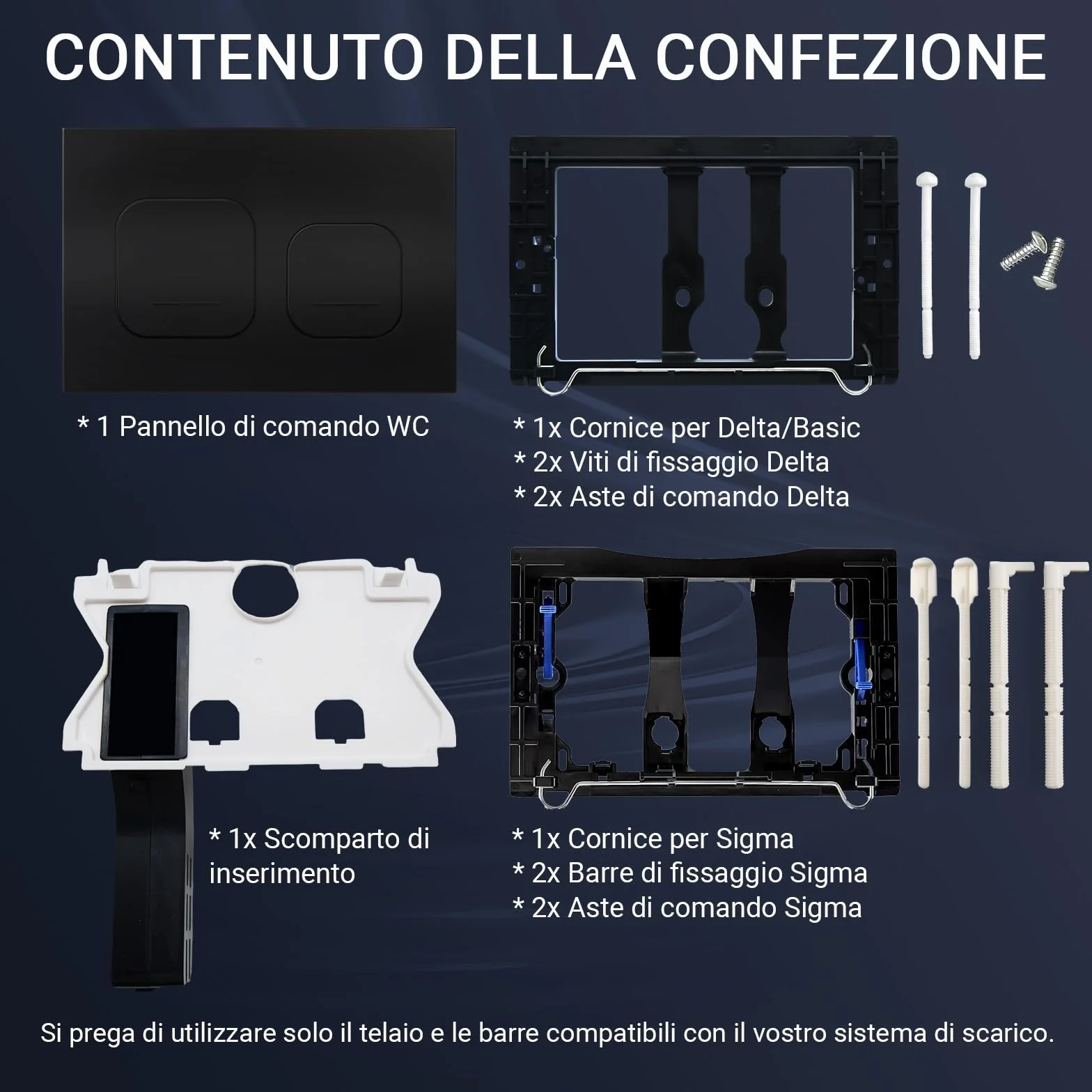 Empyreal Placca di scarico WC Compatibile con Geberit Duofix Sigma e Delta 246 x 164 mm Nero Opaco