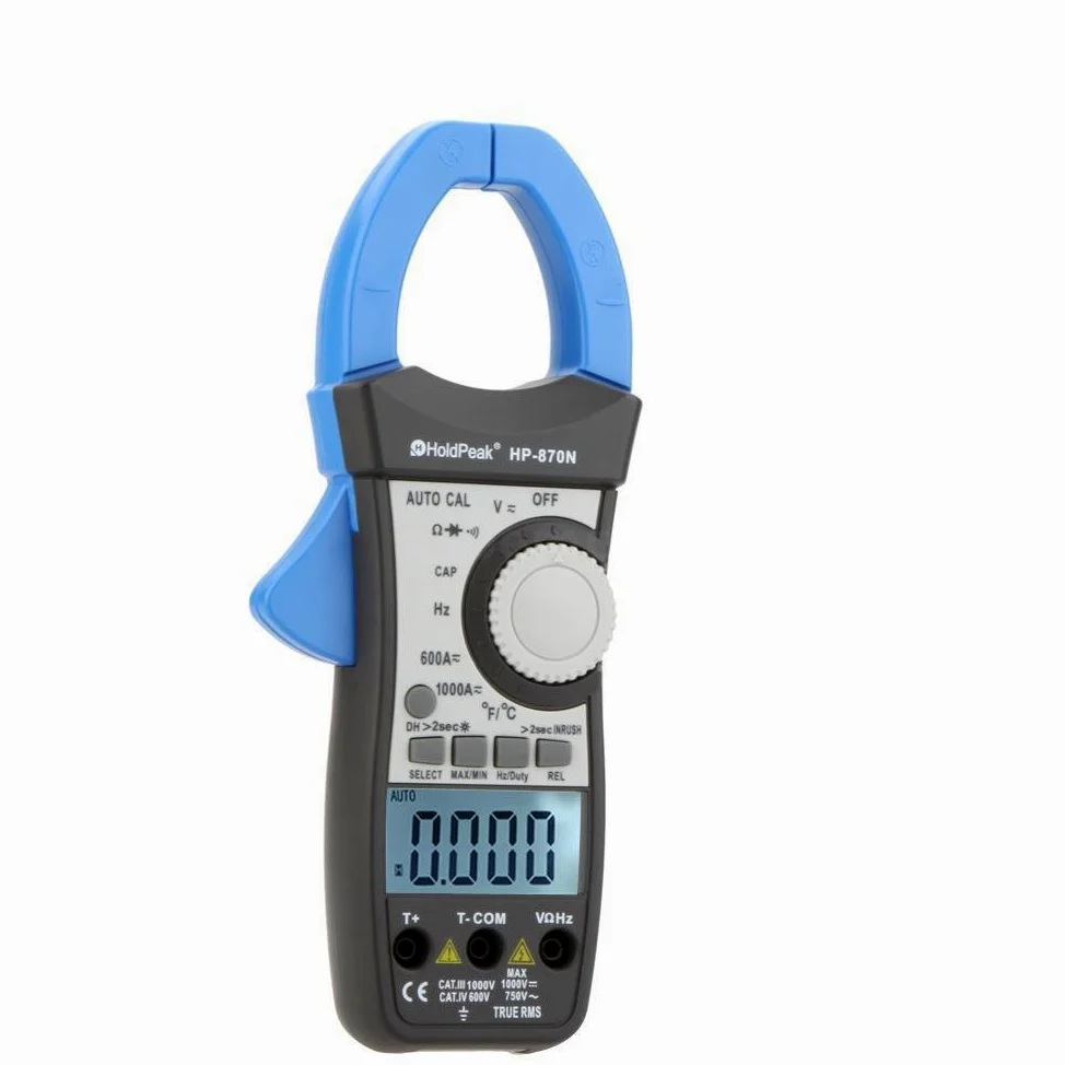 HoldPeak HP-870N Pinza Amperometrica True RMS Autorange CA/CC fino a 1000A Tensione 1000V Temperatura Frequenza Capacità