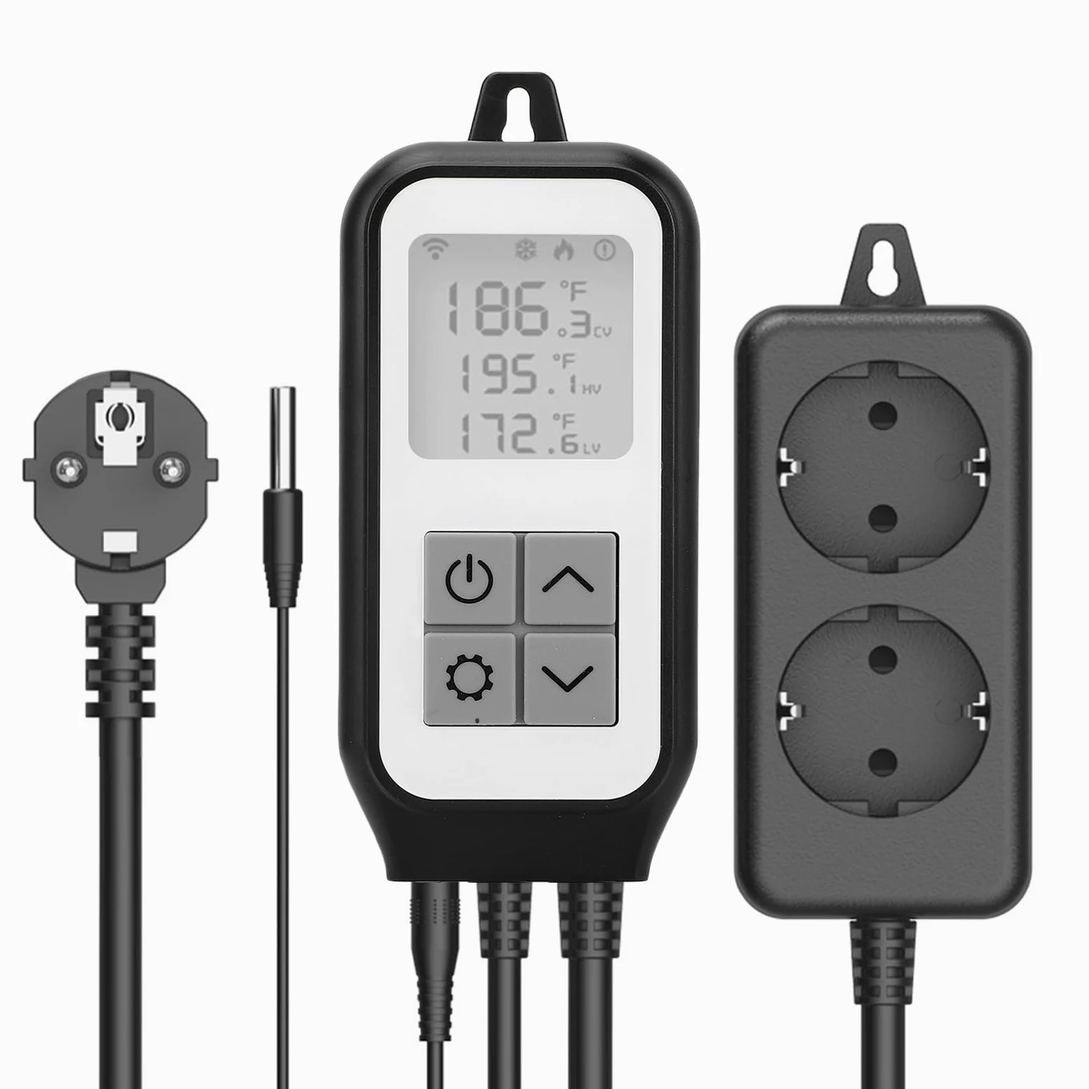 Uscita Termostato Digitale con Telecomando APP e Sonda Impermeabile per Incubazione, Adatta a Condizioni Meteorologiche Estreme (Spina UE 220-250 V)