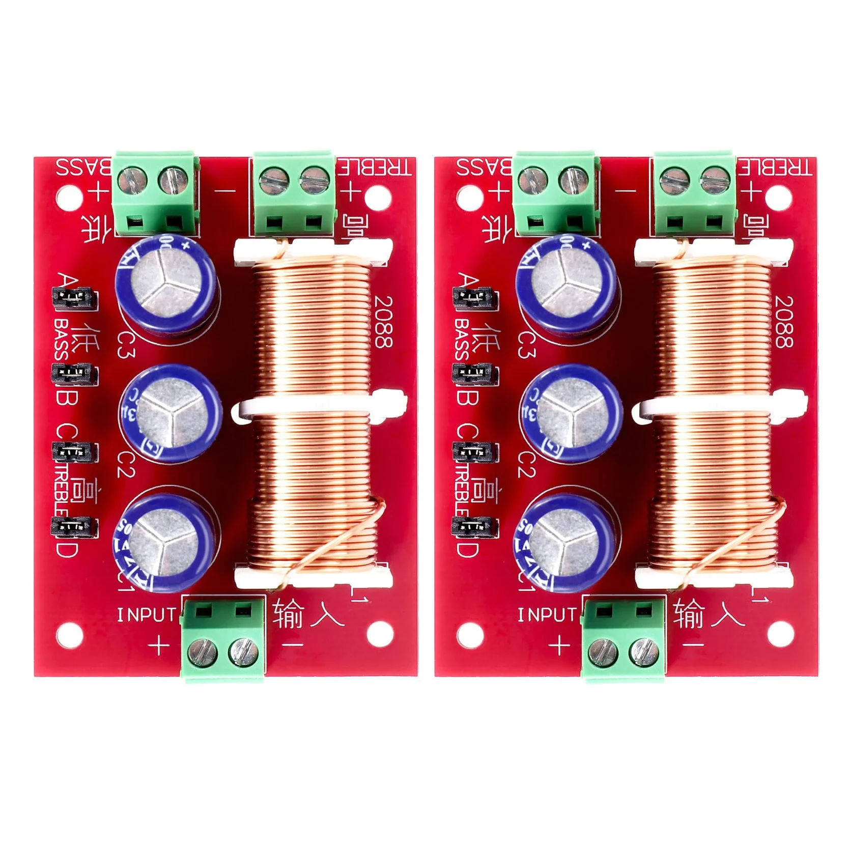 YLY-2088 Audio Frequenza Divisore 400W Regolabile 2 vie Crossover Filtri Gamma Alto Basso Frequenza Divisore