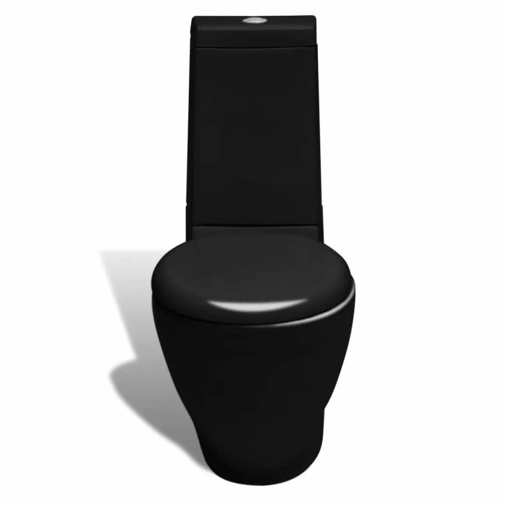 vidaXL Set Bidet e Toilette Ceramica Nera WC Sanitari Bagno