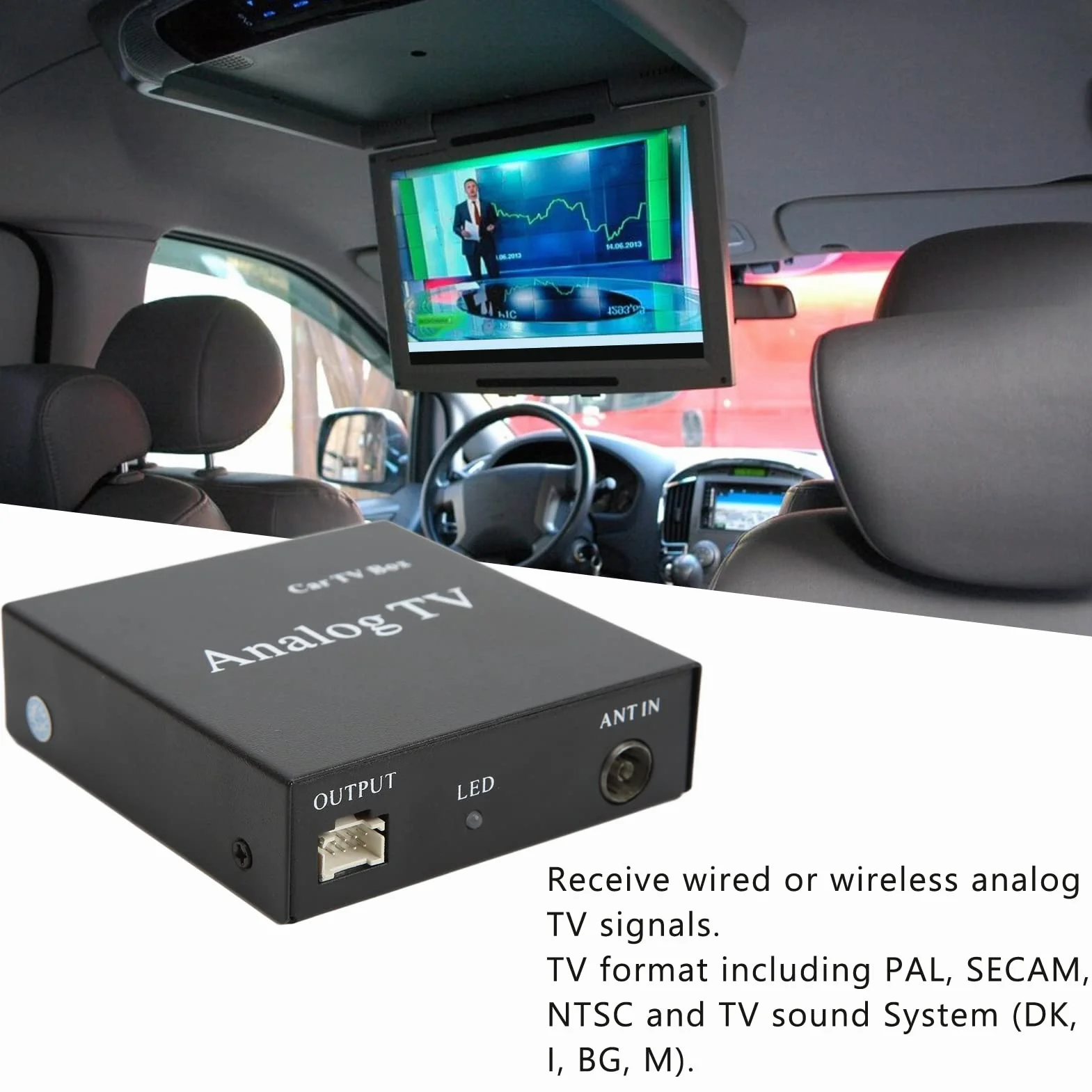 Ricevitore del segnale TV analogico, sintonizzatore TV analogico per auto a trasmissione stabile per accessori video auto