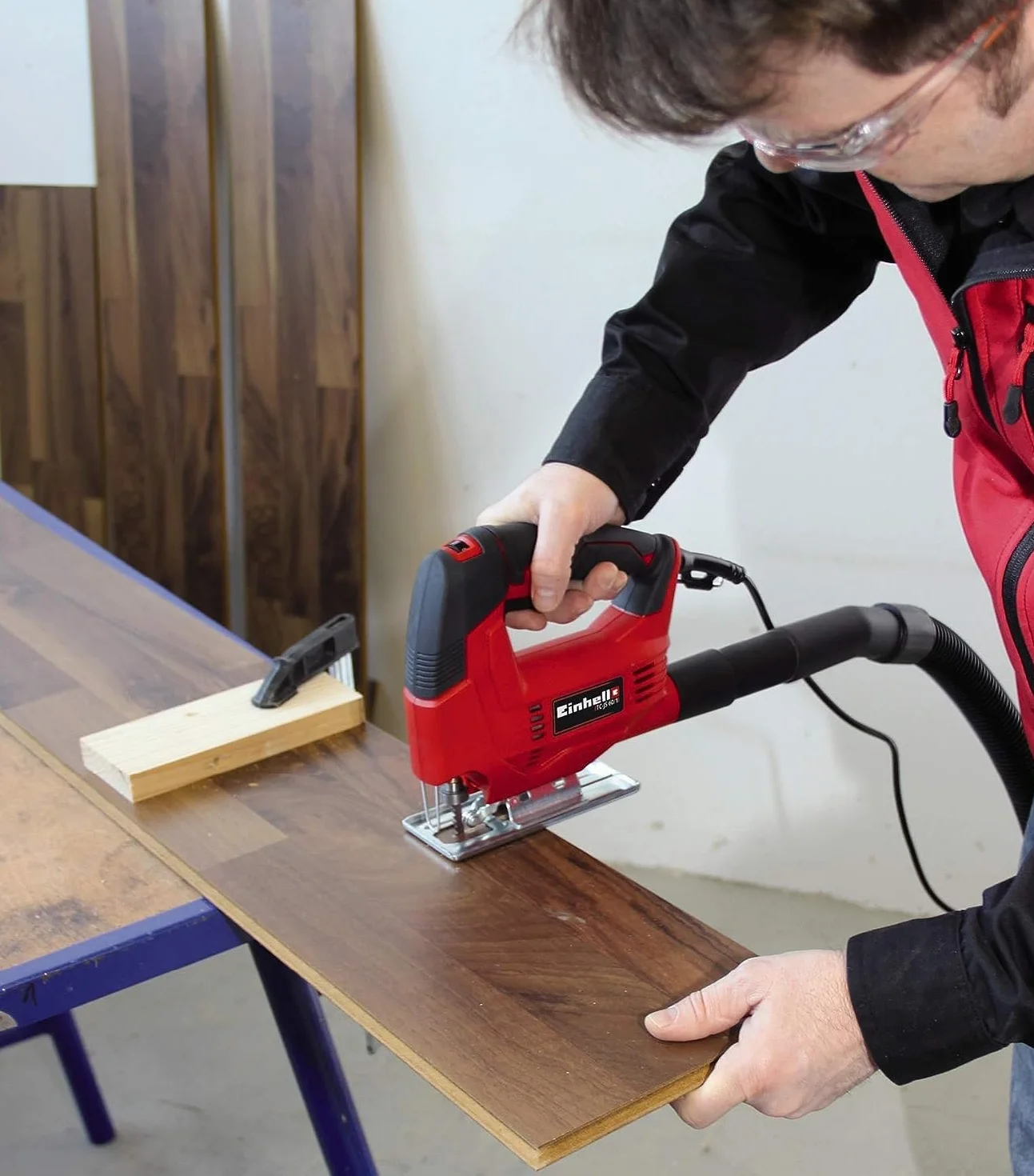 Einhell Seghetto alternativo TC-JS 60/1 (tensione 220-240 V, 400 W, oscillazioni al min. 1000-3000, max taglio legno 60 mm, plastica 10 mm, metallo 6 mm, cambio lama manuale)