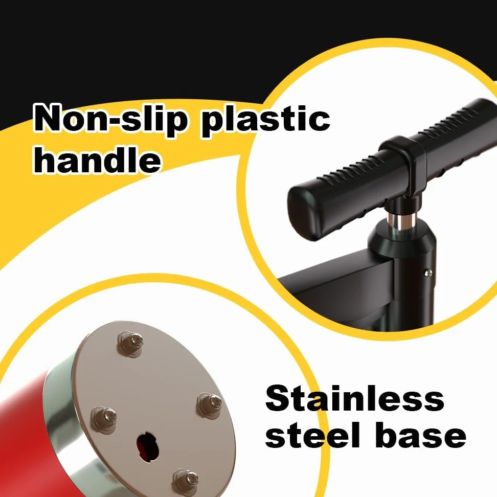 Stura WC con 4 Adattatori per Lavandino, Pompa Stura Scarichi a Pressione con Manometro, Sturalavandino ad Aria Compressa, per WC, lavandino, Vasca da Bagno