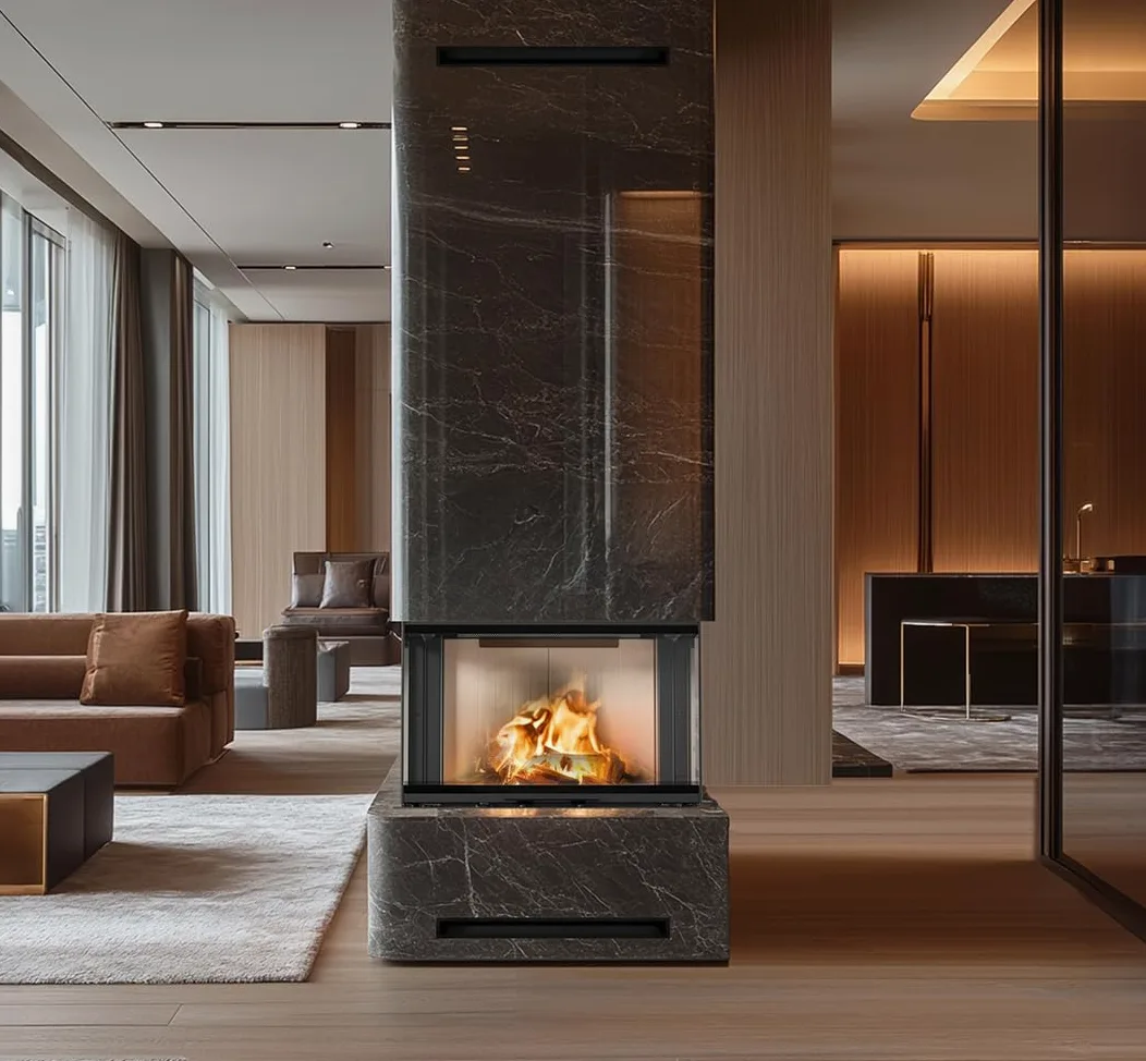 KRATKI Inserto per camino in acciaio a legna REGNOR 8 kW Ø200 saliscendi A | Acciaio nero, efficienza 80,2%, classe A. Ecodesign, BImSchV 2; per recupero calore.; combustione efficiente; basse emissioni