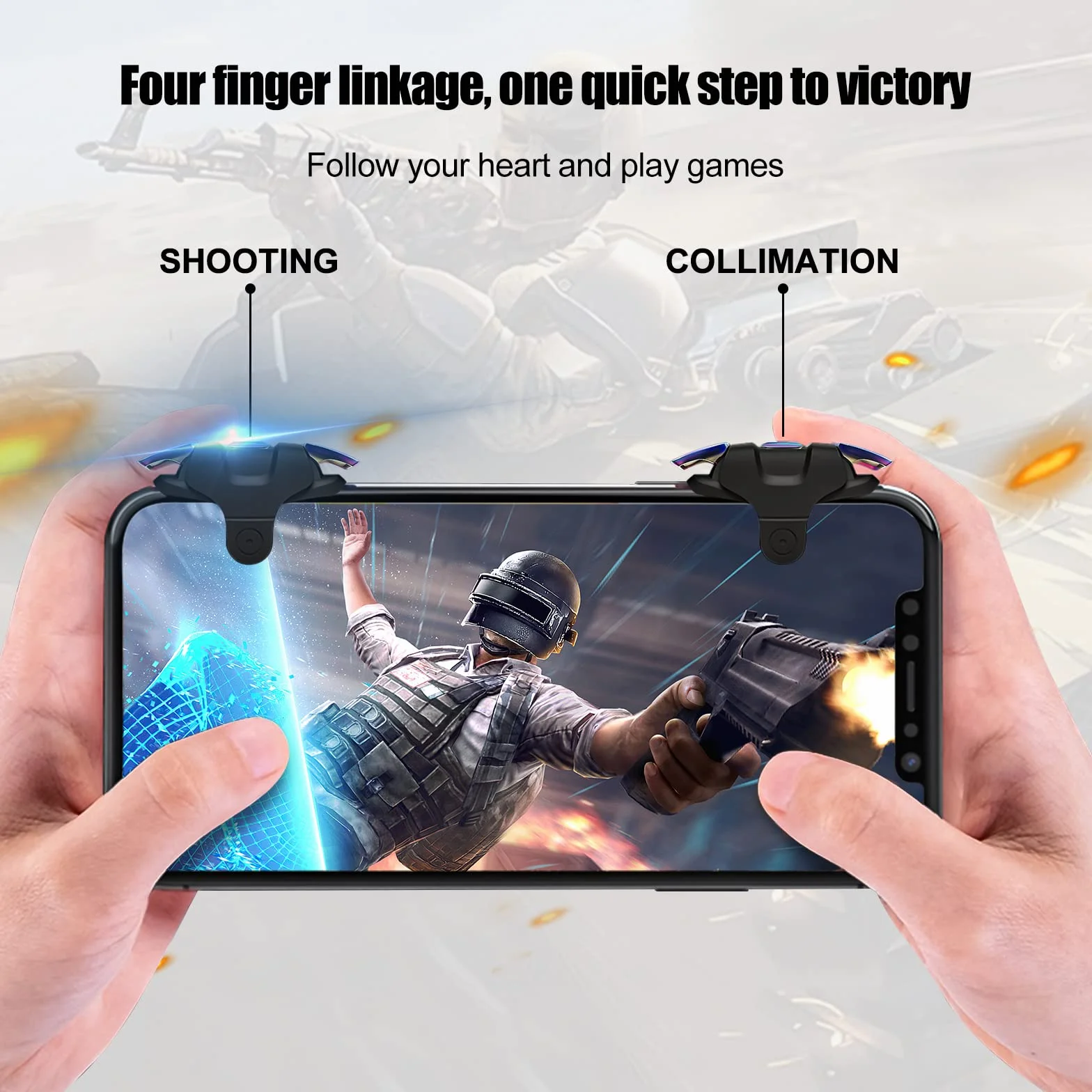 Newseego PUBG Mobile Game Trigger, PUBG Mobile Phone Trigger L1R1 Armor Style Colorful Pubg Game Trigger Spara Joystick di Controllo Sensibili Aim & Fire Game Pulsante Telefono per PUBG