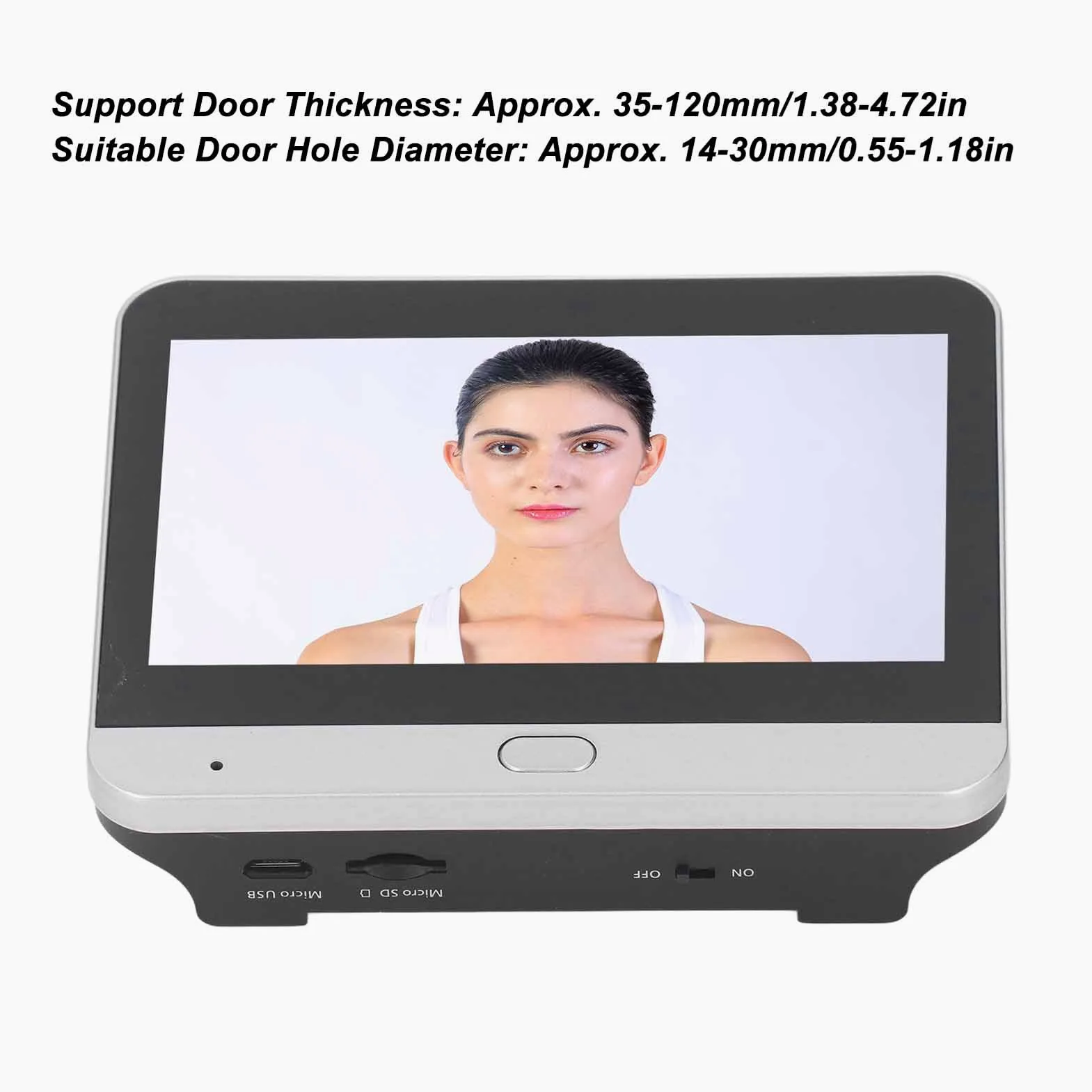 Videocamera Spioncino Wireless 1080P Visione Notturna Citofono Spioncino Digitale da 120 Gradi, Monitor a Colori da 4,3 Pollici per Immagini e Video AHD, Compatibile con, IOS