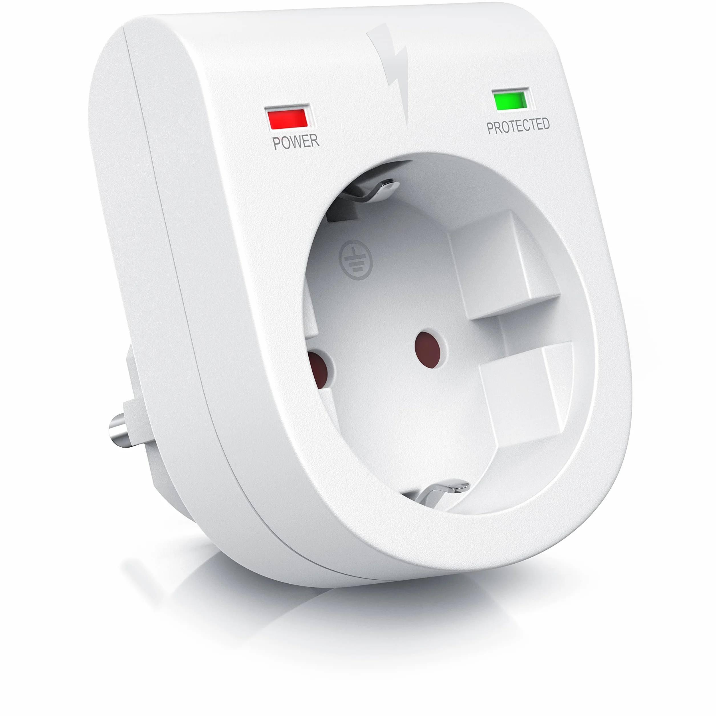 Arendo Presa di protezione anti sbalzi di tensione Antifulmine 3500 W IP 20 Bianco opaco