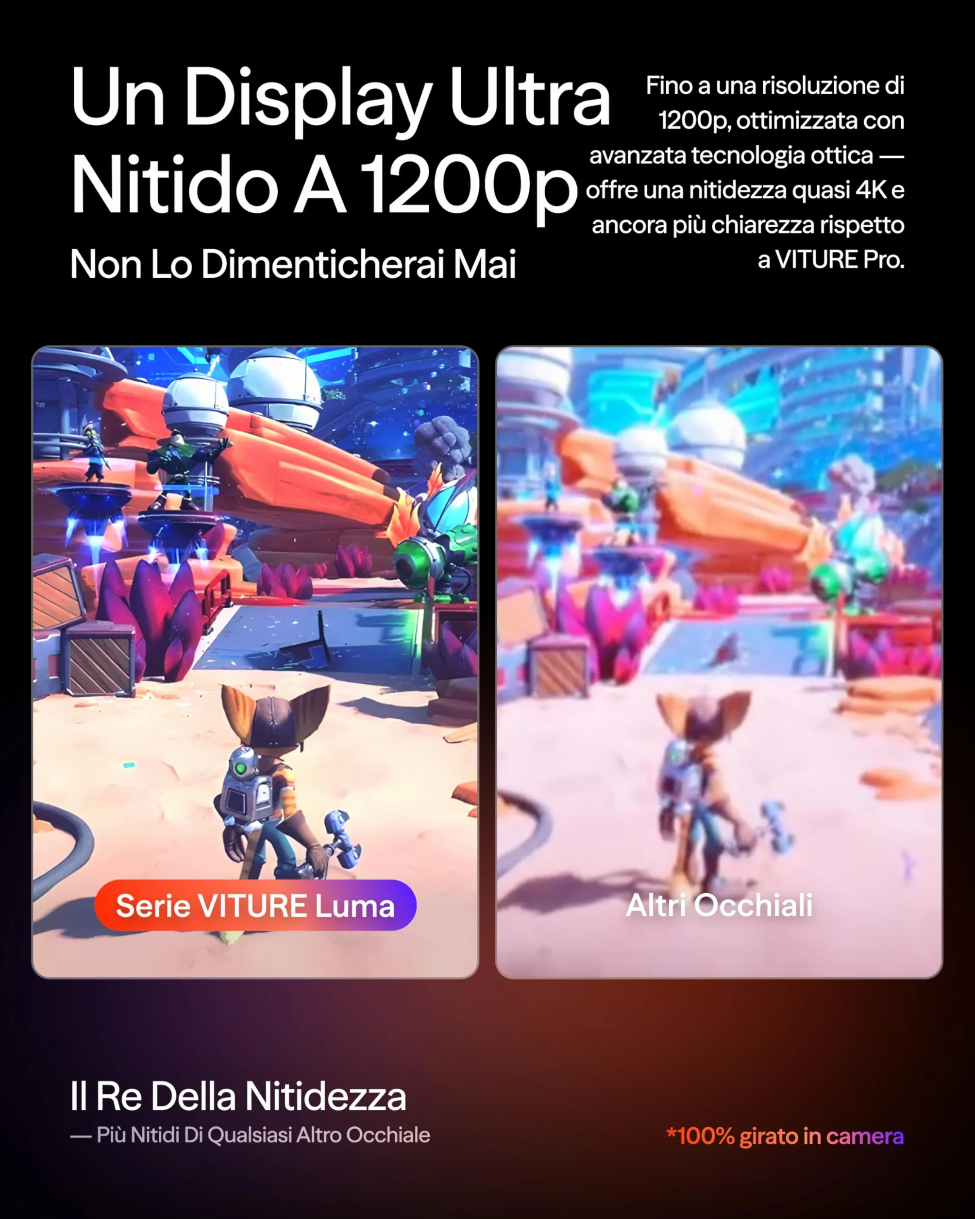 VITURE Luma Ultra Occhiali XR, 152'' 1500 Nits Occhiali AR 6DoF, 52° FOV, 2D in 3D, Film Elettrocromico, Occhiali Gaming per iPhone 17/16/15, PS5, PS4, Switch 2, Android, Mac, PC