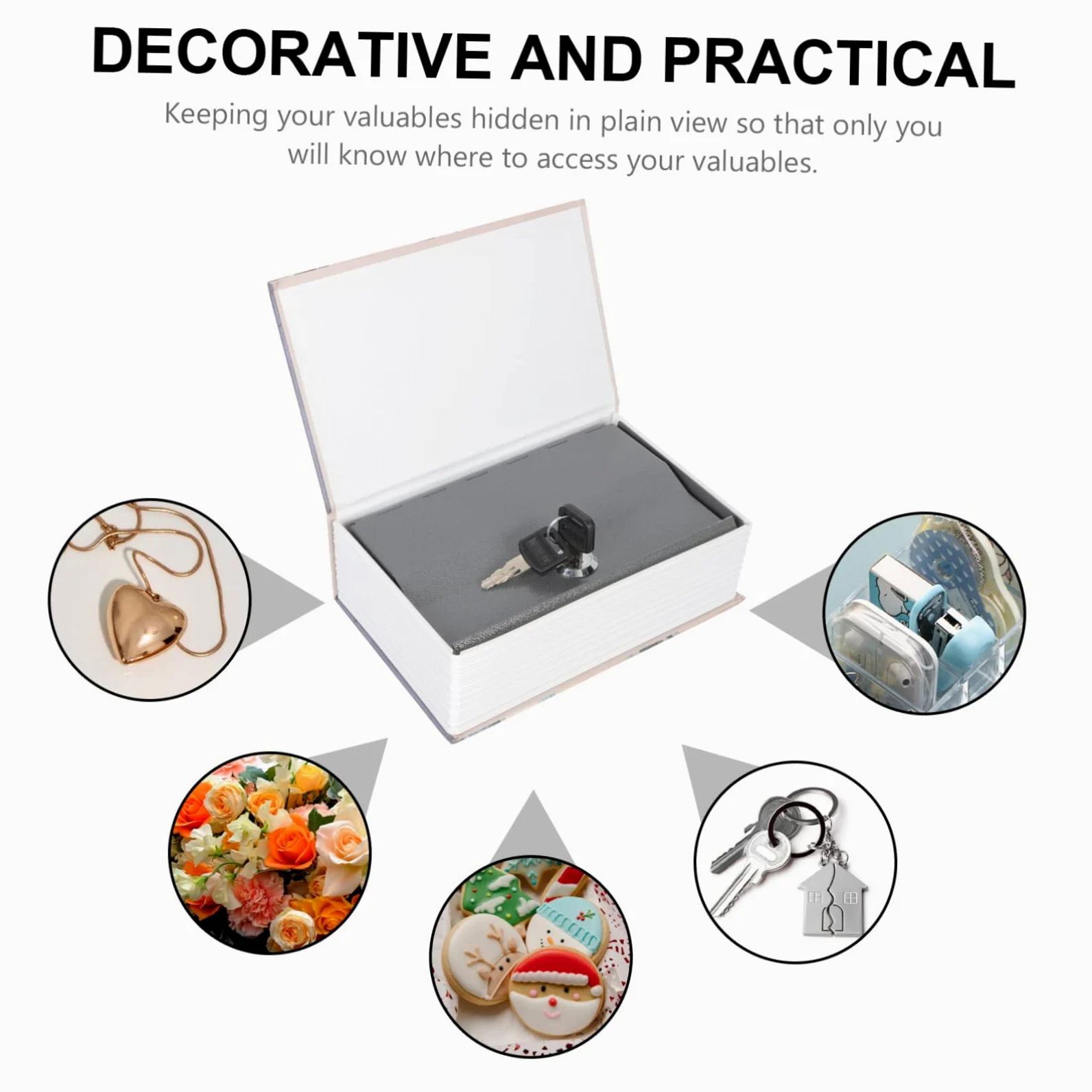 Cassaforte a Forma di Libro Serratura a Combinazione e Scomparto Nascosto per Ufficio e Viaggio, Scatola Portatile in Metallo e Plastica per Conservazione Nascosta