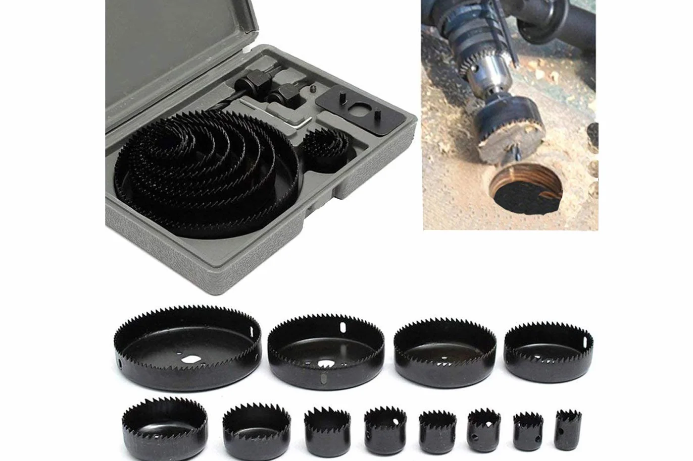 CLICLED Zestaw seghe a tazza 16 sztuk do drewna i metalu