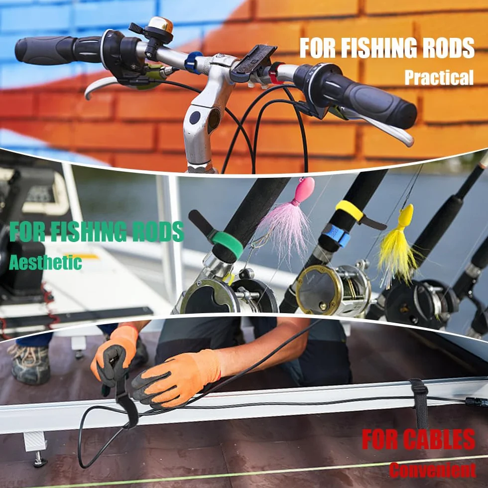 8 fascette stringicavo riutilizzabili con gancio e anello per cyclette, pneumatici, casco
