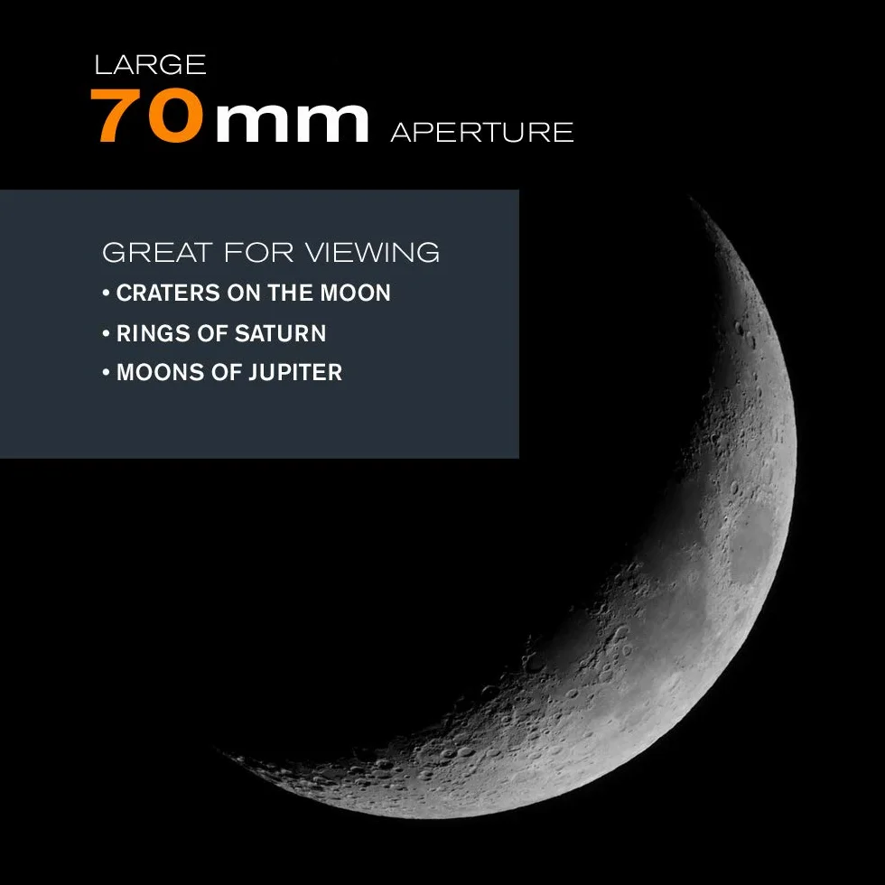 Celestron 21037 PowerSeeker 70EQ Telescopio riflettore - include due oculari, diagonale d'immagine eretta, lente di Barlow 3x, treppiede regolabile in altezza e vassoio accessori Deluxe, nero
