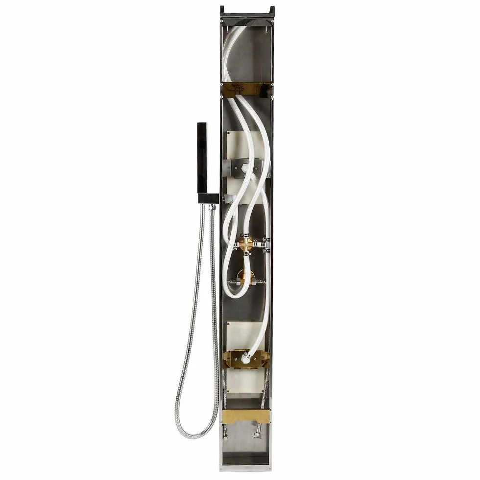 Pannello Colonna Doccia,Doccia a Pioggia in Acciaio Inox, Pannello Doccia con Doccetta 15 * 47 * 130 cm (Argento specchio)
