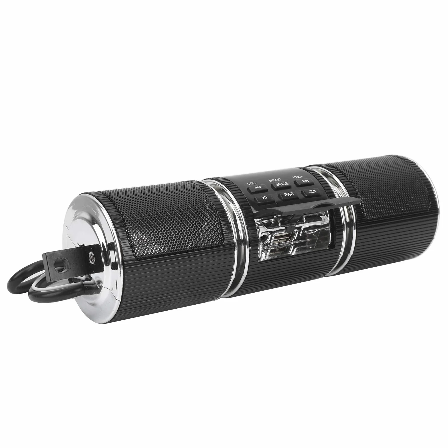 aqxreight Altoparlante Stereo per Moto di Lettore per Manubrio Audio Impermeabile MP3 (Black)