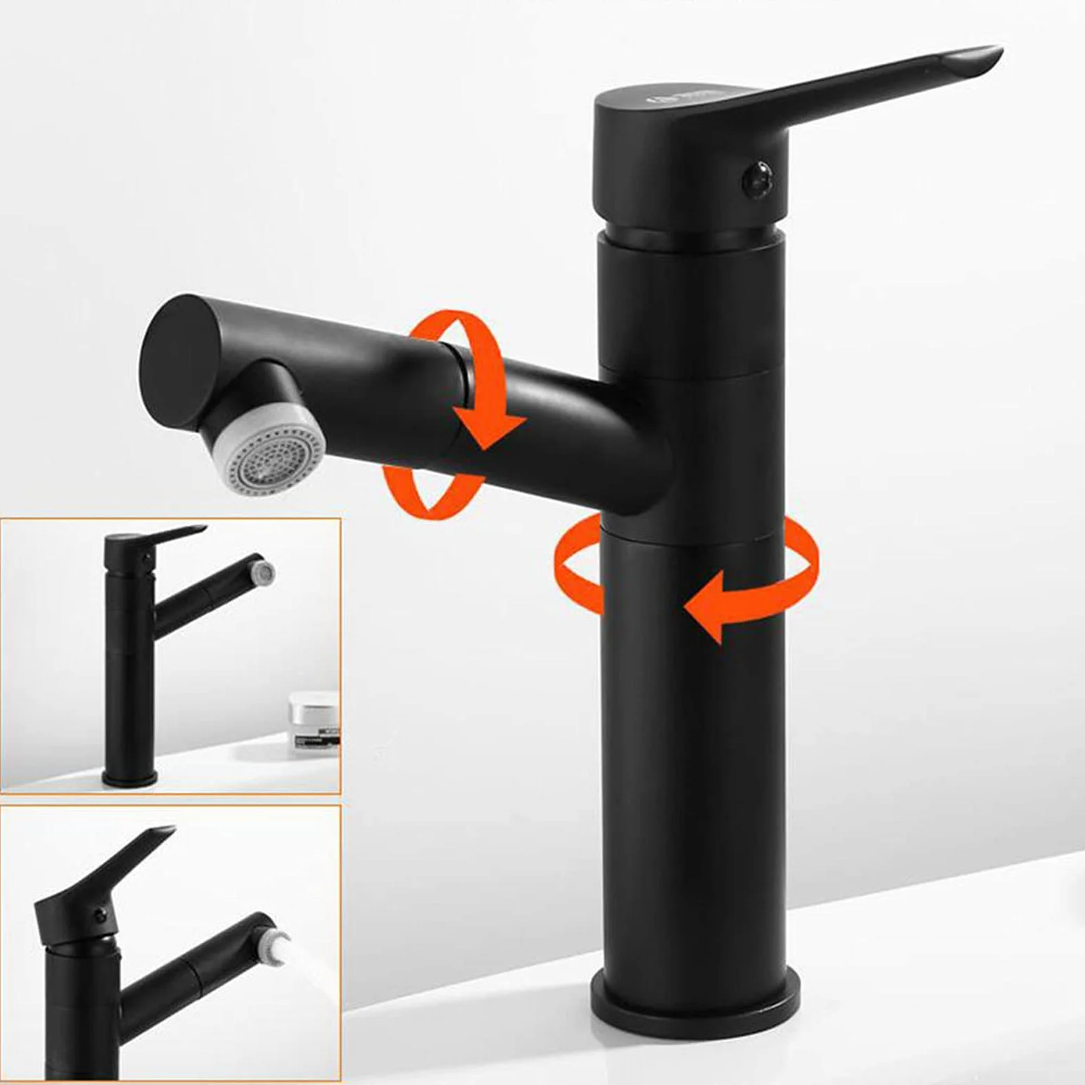 Rubinetti per Lavabo Acqua Calda E Fredda Miscelatore per Lavabo con Doccetta Estraibile Rubinetti per Lavabo da Bagno Rubinetti Girevoli Doccetta Estraibile Doccetta Cromata per Lavabo Rubinetti Alt