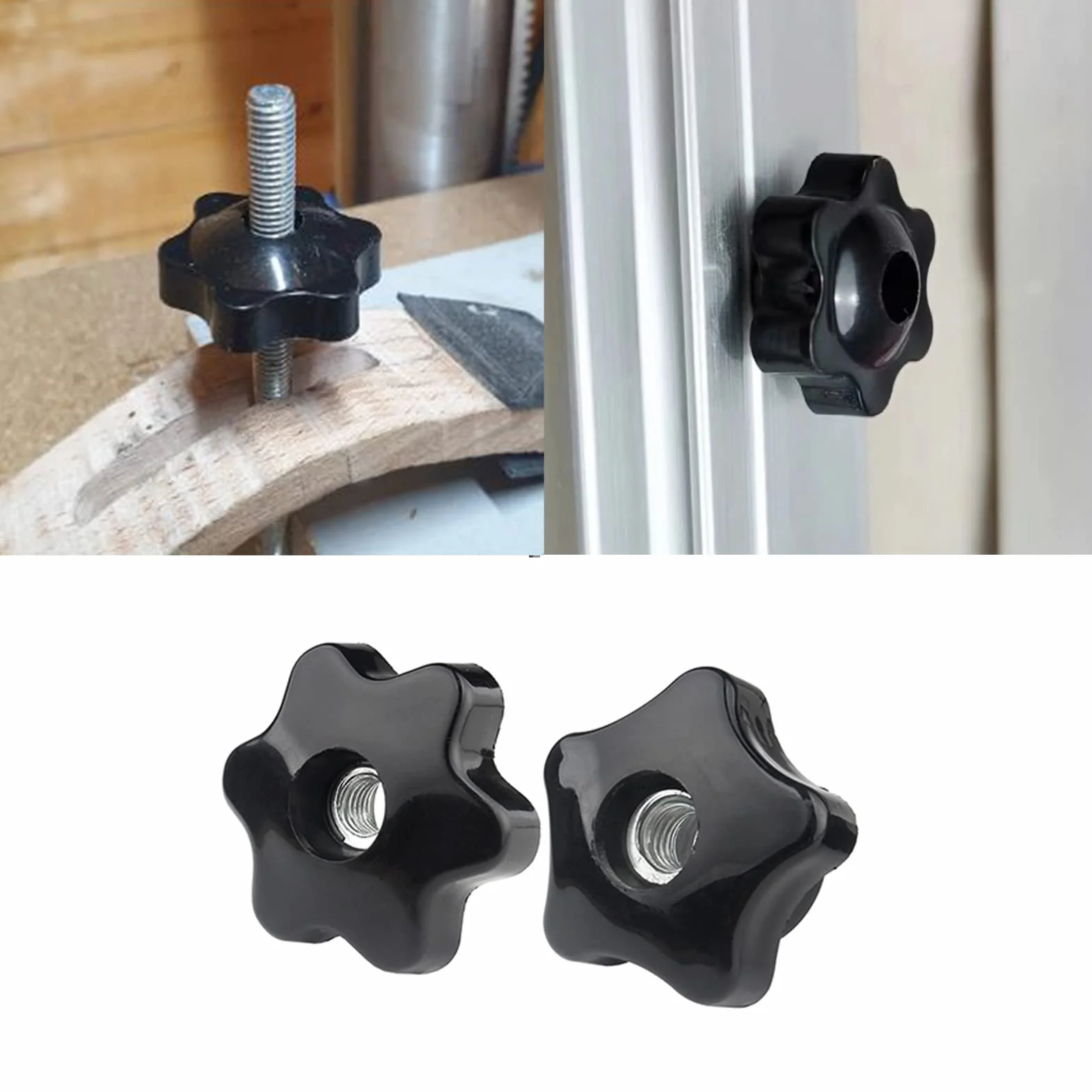 Stella Dadi con manico - Dadi di serraggio Plastica Zigrinato M6 M8 M10 M12 M14 M16