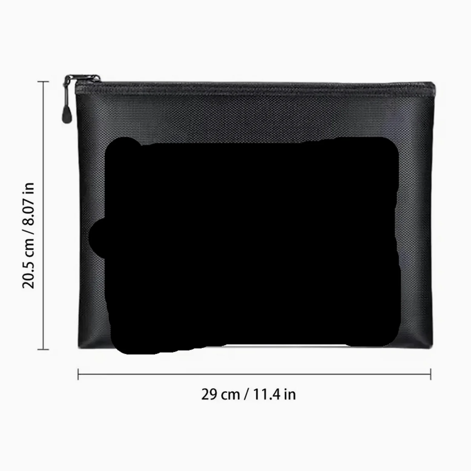 2 pezzi Borsa portadocumenti ignifuga Borsa portasoldi impermeabile Borsa portaoggetti ignifuga con cerniera Portadocumenti per Documenti Passaporto(M)