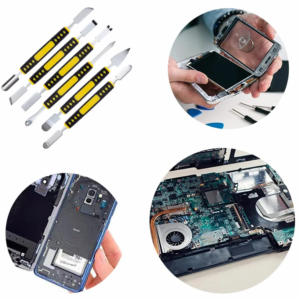 Set di Spudger in Metallo a Doppia Estremità per Riparazione Elettronica, Strumento di Smontaggio per Tablet e Cellulare