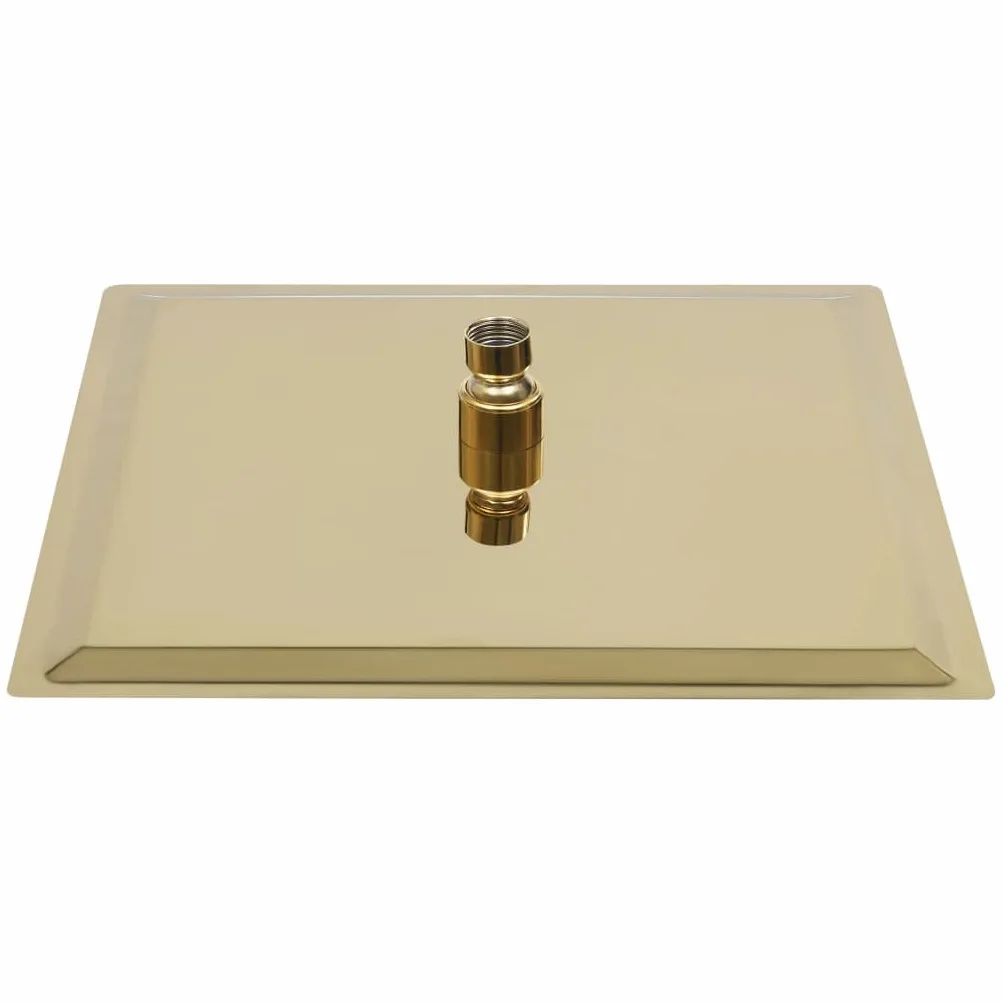 Soffione a pioggia in acciaio inox, 30 x 30 cm, quadrato, dorato, con 168 ugelli anticalcare, per montaggio a parete o a soffitto, risparmio idrico, soffione doccia ad alta pressione, per