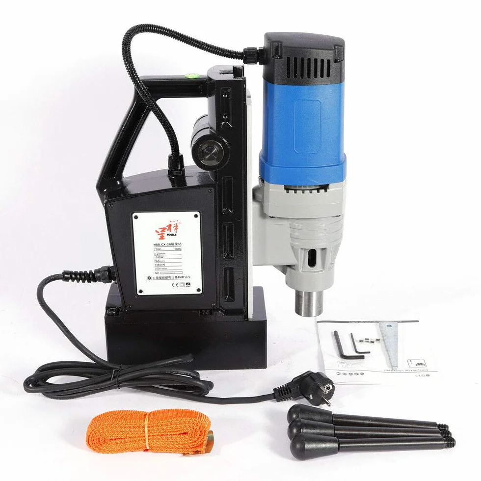 Trapano magnetico 1680 W 3-28 mm foratura nucleo acciaio guida ago 13000 N