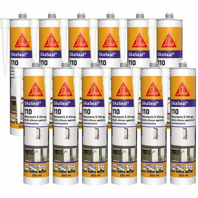 Sika SikaSeal-110 sigillante silicone nero 300 ml cartone 12 cartucce