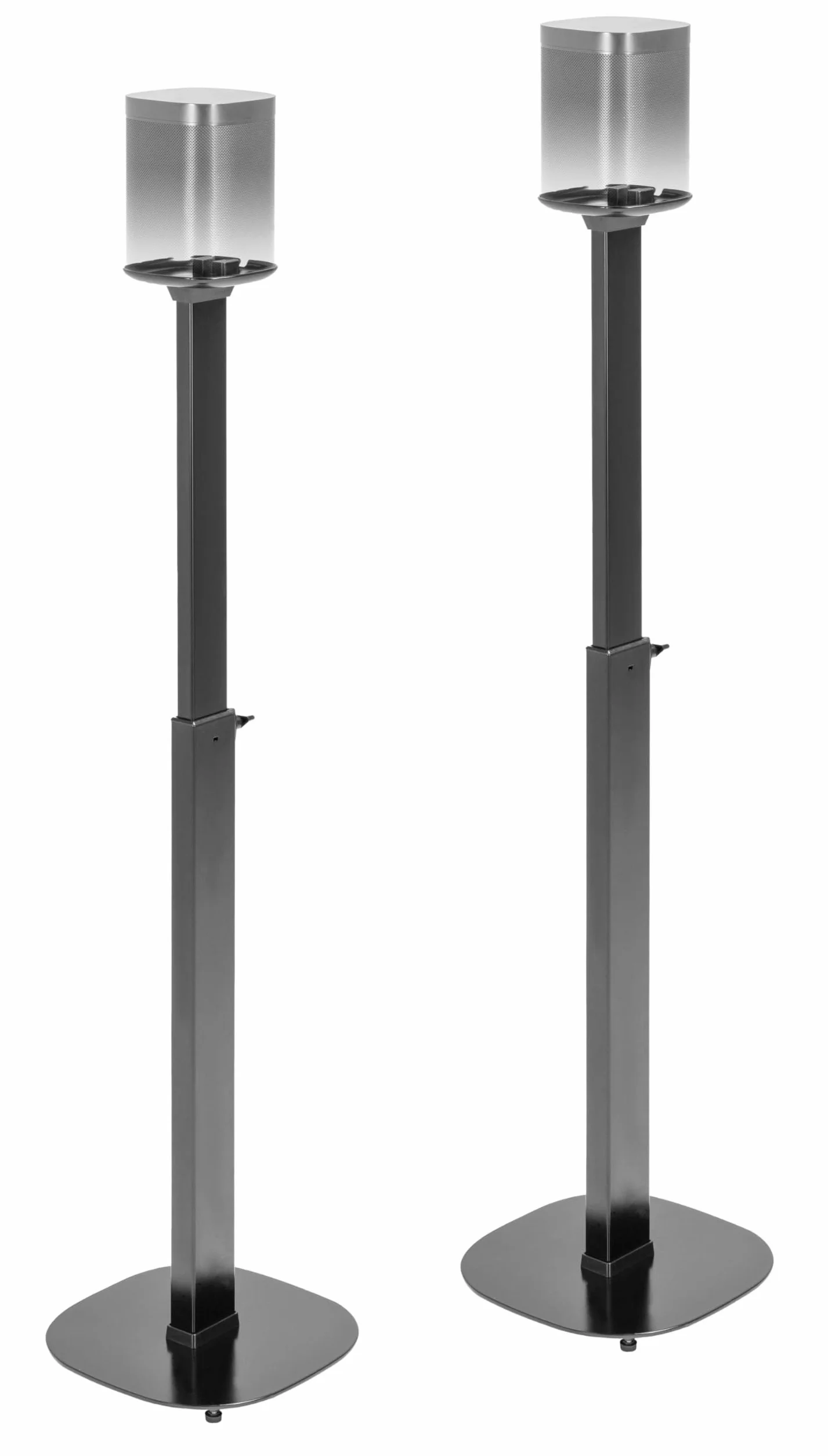 RICOO Supporto per Altoparlanti LH073 Supporti da terra per casse acustiche Supporto da Pavimento per SONOS ONE (SL) Stabile Stand con Gestione Cavi Integrata 1182 x 265 x 265 mm Set di 2, Nero