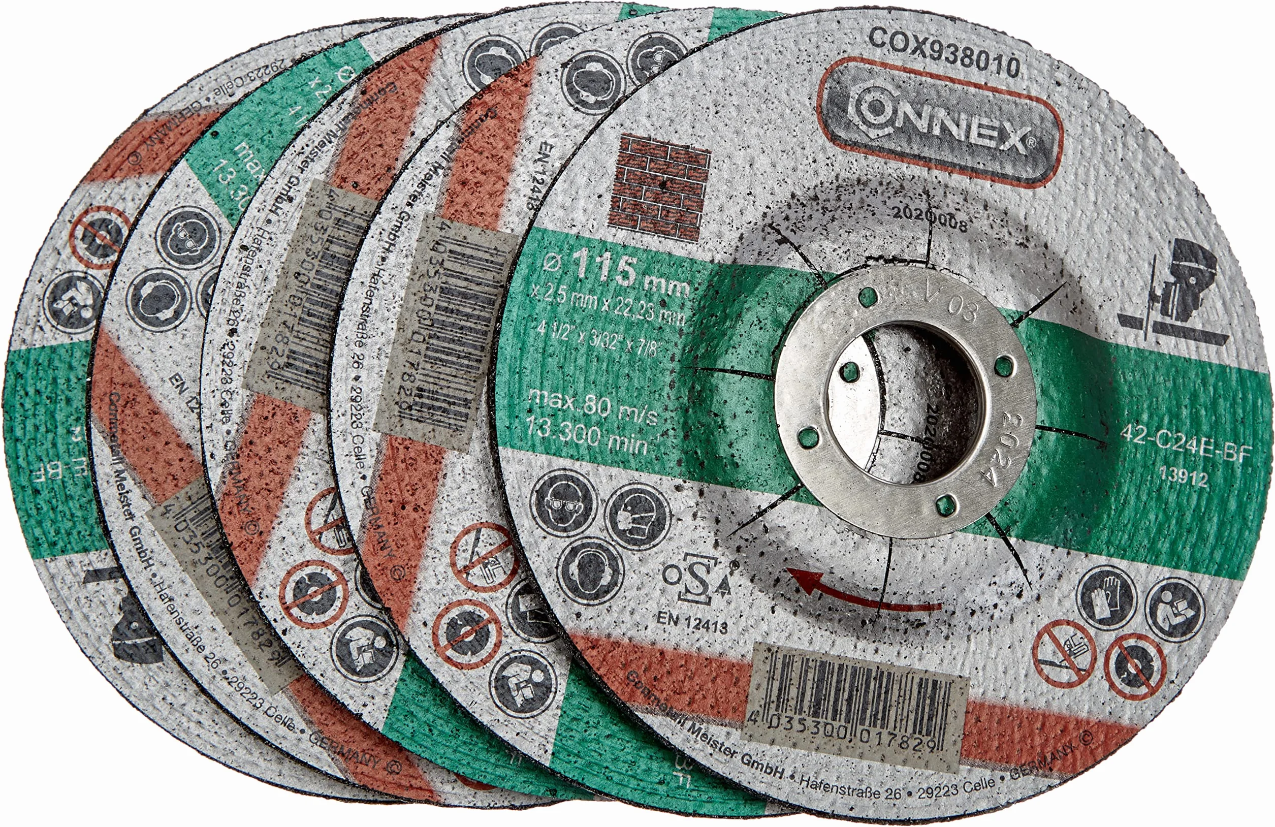 Connex set dischi taglio pietra 115 mm 2,5 mm