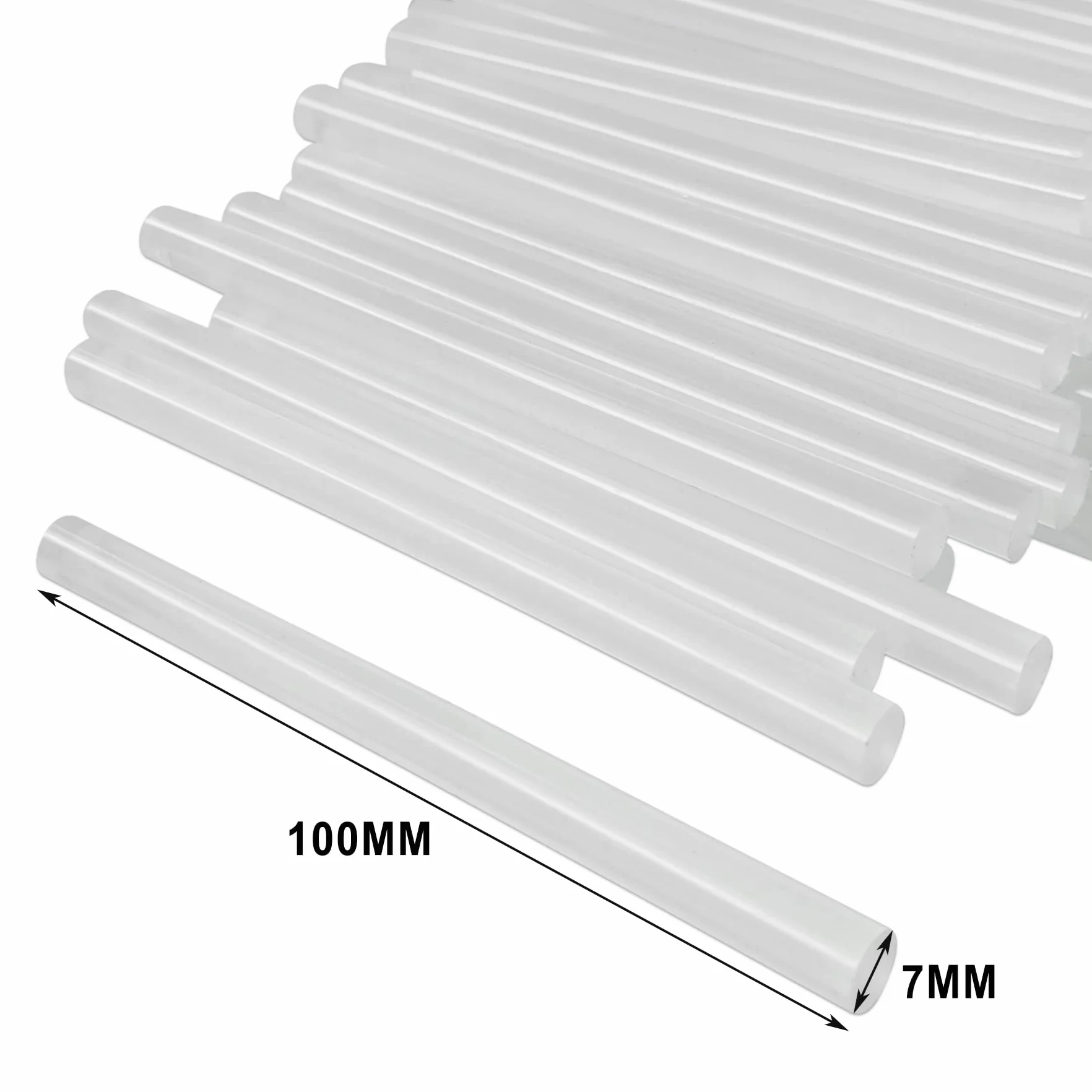 Bastoni di Colla a Caldo 7x100mm Trasparenti 50 Pezzi per Pistola 7mm