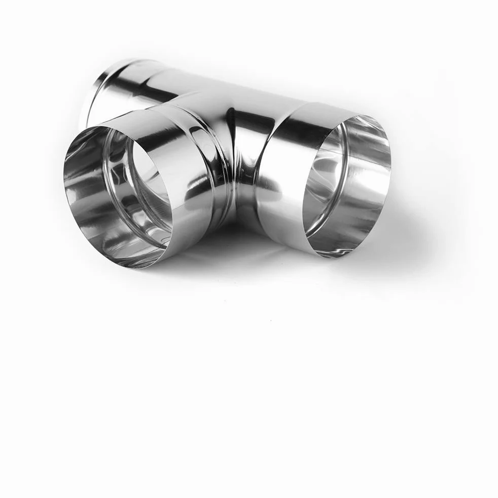 Giunto a T 90° in acciaio inox per canne fumarie (DN 200)