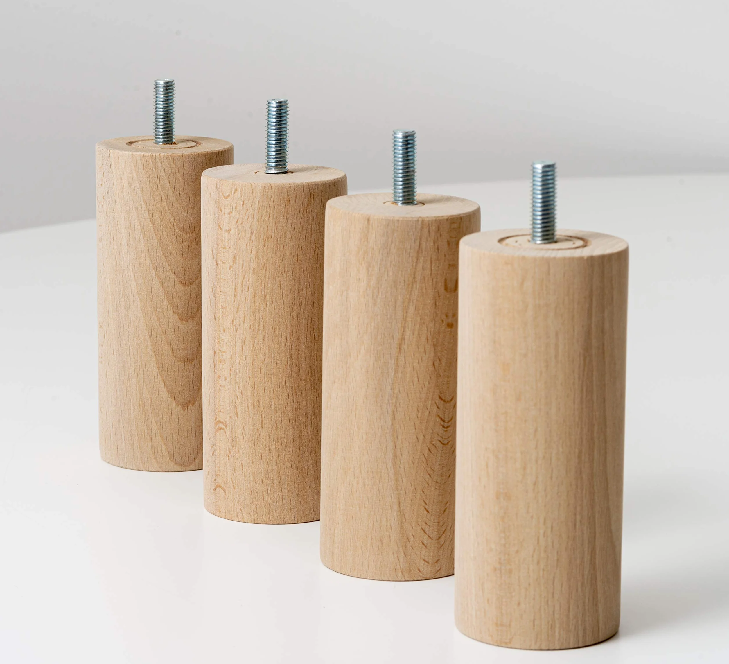 IPEA Piedini in Legno per Mobili e Divani Altezza 140 mm Set di 4 Vite M10