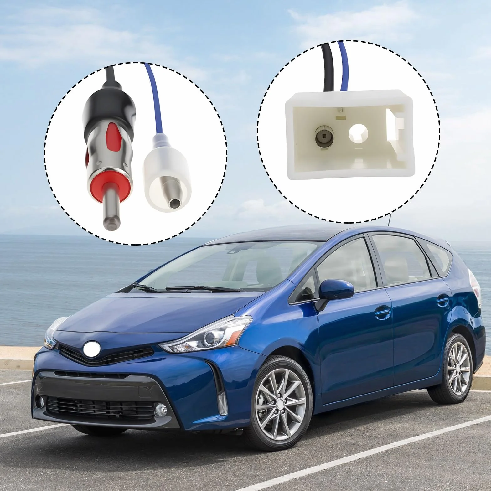 The Lord of the Tools 2 Pezzi Da Adattatore Antenna Per Auto A DIN Compatibile Con Toyota Prius RAV4 Compatibile Con Yaris Verso