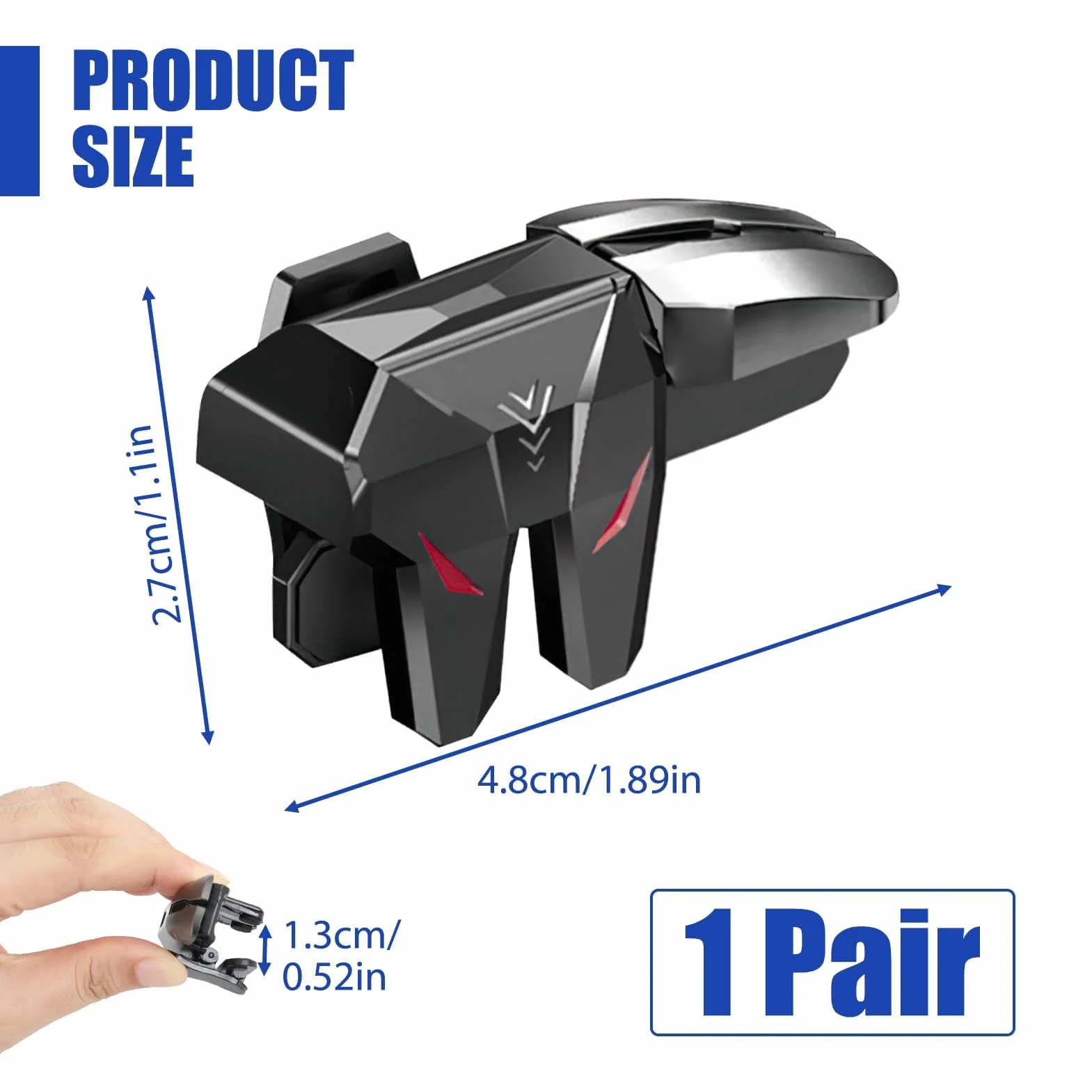 Novstuf Triggers 6 Dita Joystick Controller per PUBG COD, Rapid-Fire Tiro Joystick Controller Amartphone Sensibilità Alta Protezione Schermo Compatibile con Telefono Smartphone Android e iPhone