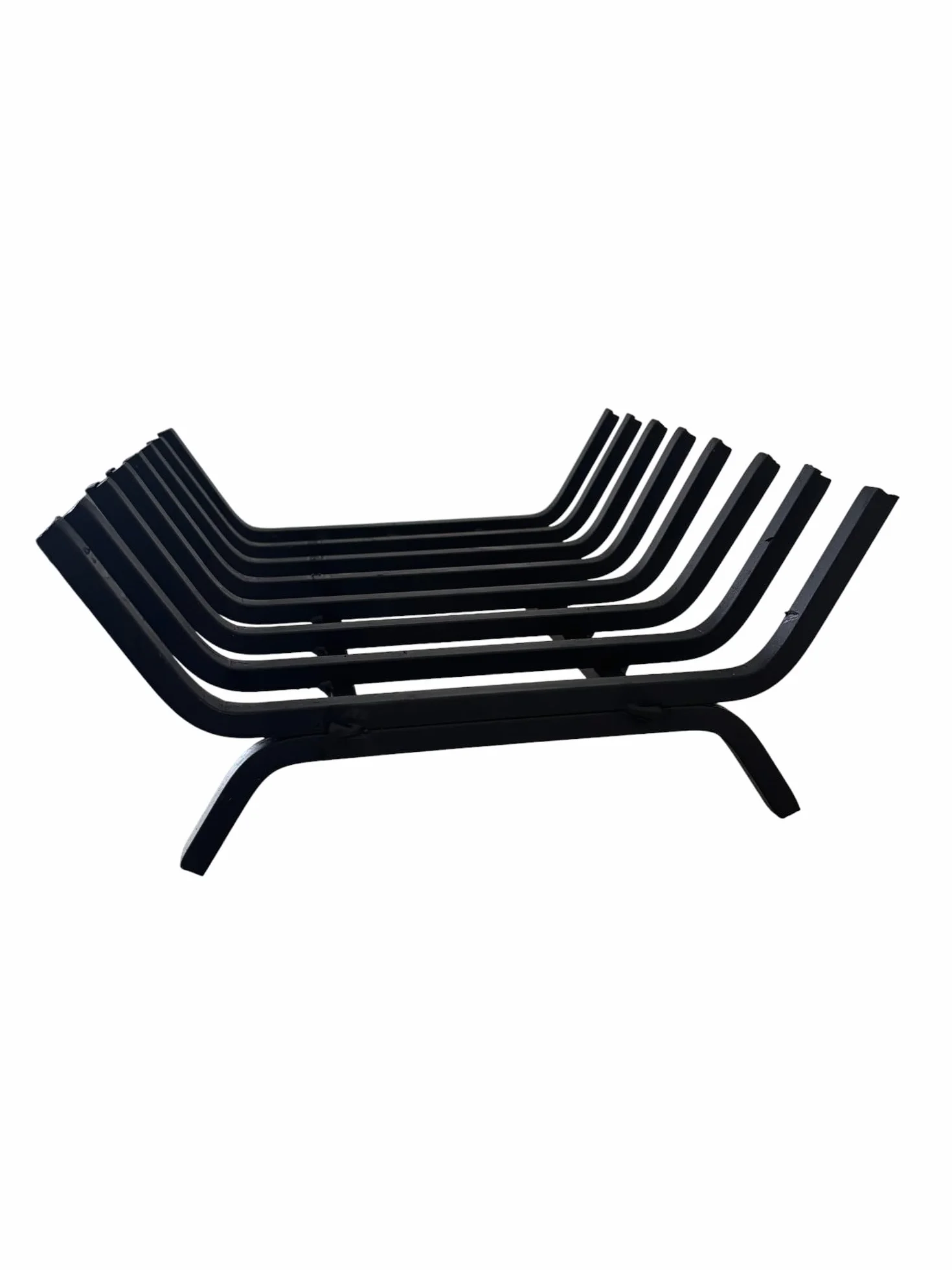 GREGORIOSTORE Portalegna in Ferro per Camino, 40x35x16 cm, Nero, Struttura Robusta 12 mm, Made in Italy