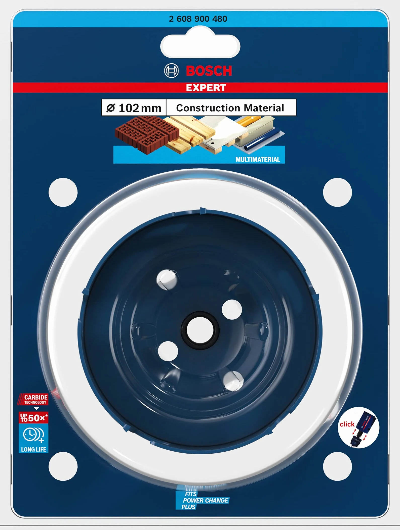 Bosch Professional Expert Construction Material Seghe a Tazza Ø 102 mm per Legno Tenero