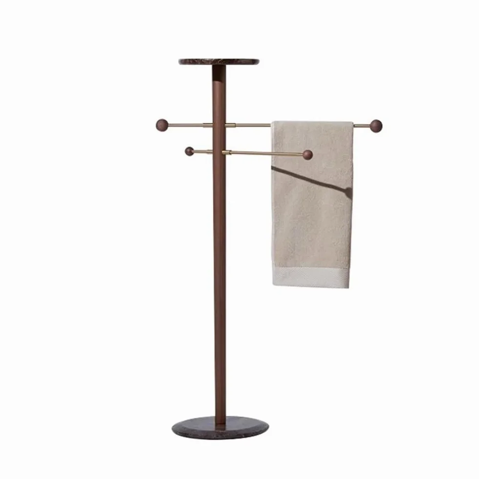 Portasciugamani da Terra Portasciugamani Mobile in Marmo da Terra for Bagno Moderno, Staffa for Bagno, portasciugamani in Stile Semplice e di Lusso Leggero Portasciugamani(Bruin)