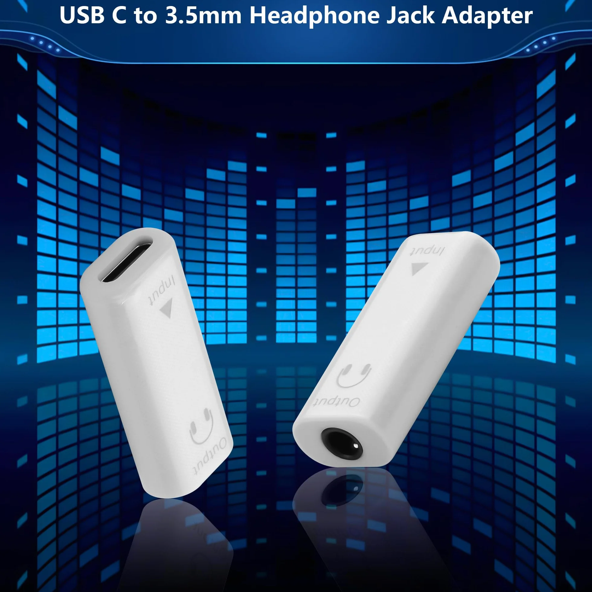 CERRXIAN 2 adattatori da USB-C a jack per cuffie da 3,5 mm, tipo C femmina (ingresso) a AUX (uscita), convertitore audio digitale per PC, tablet, laptop, microfono, altoparlante